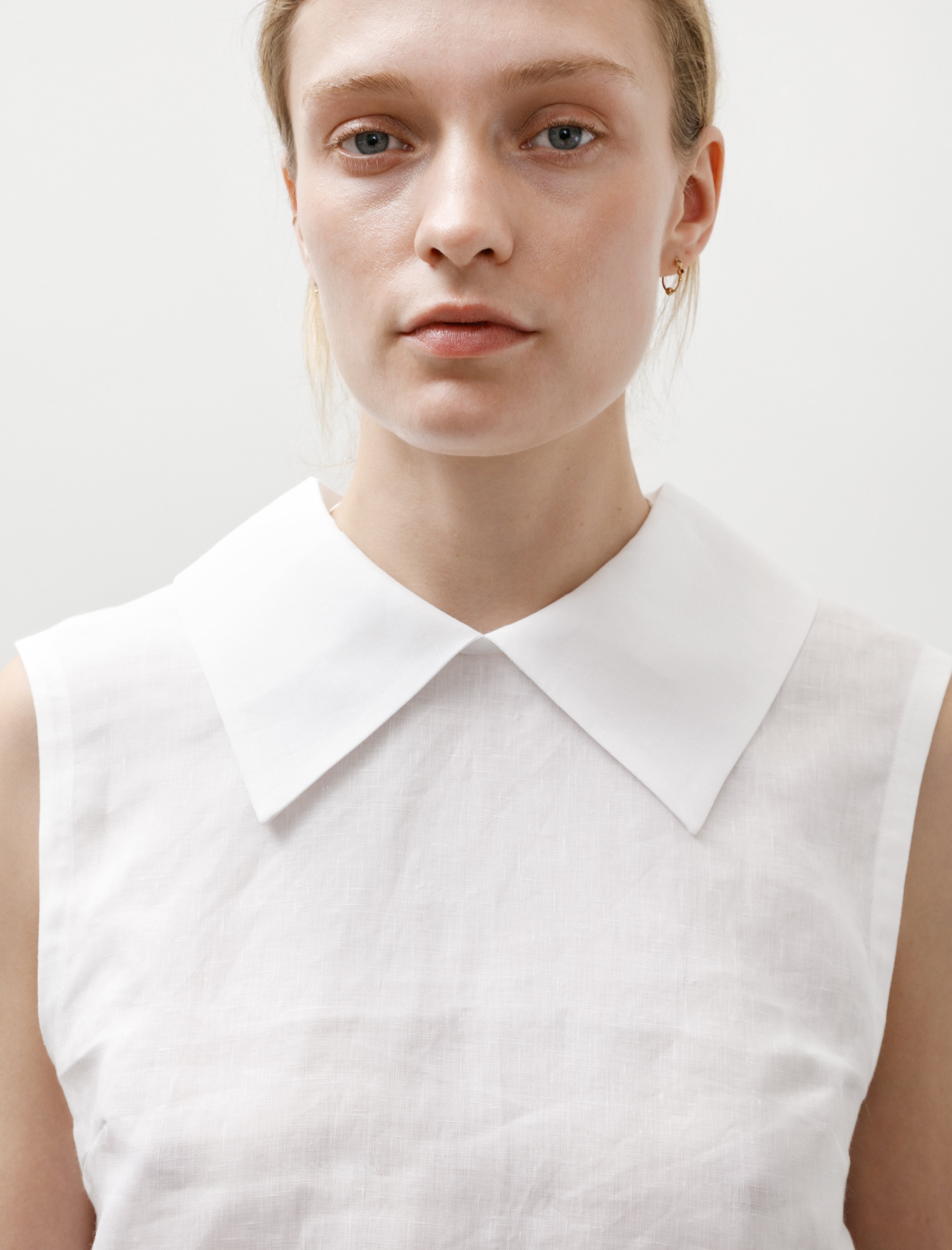 Margaret Howell Sleeveless Top Shirting Linen White