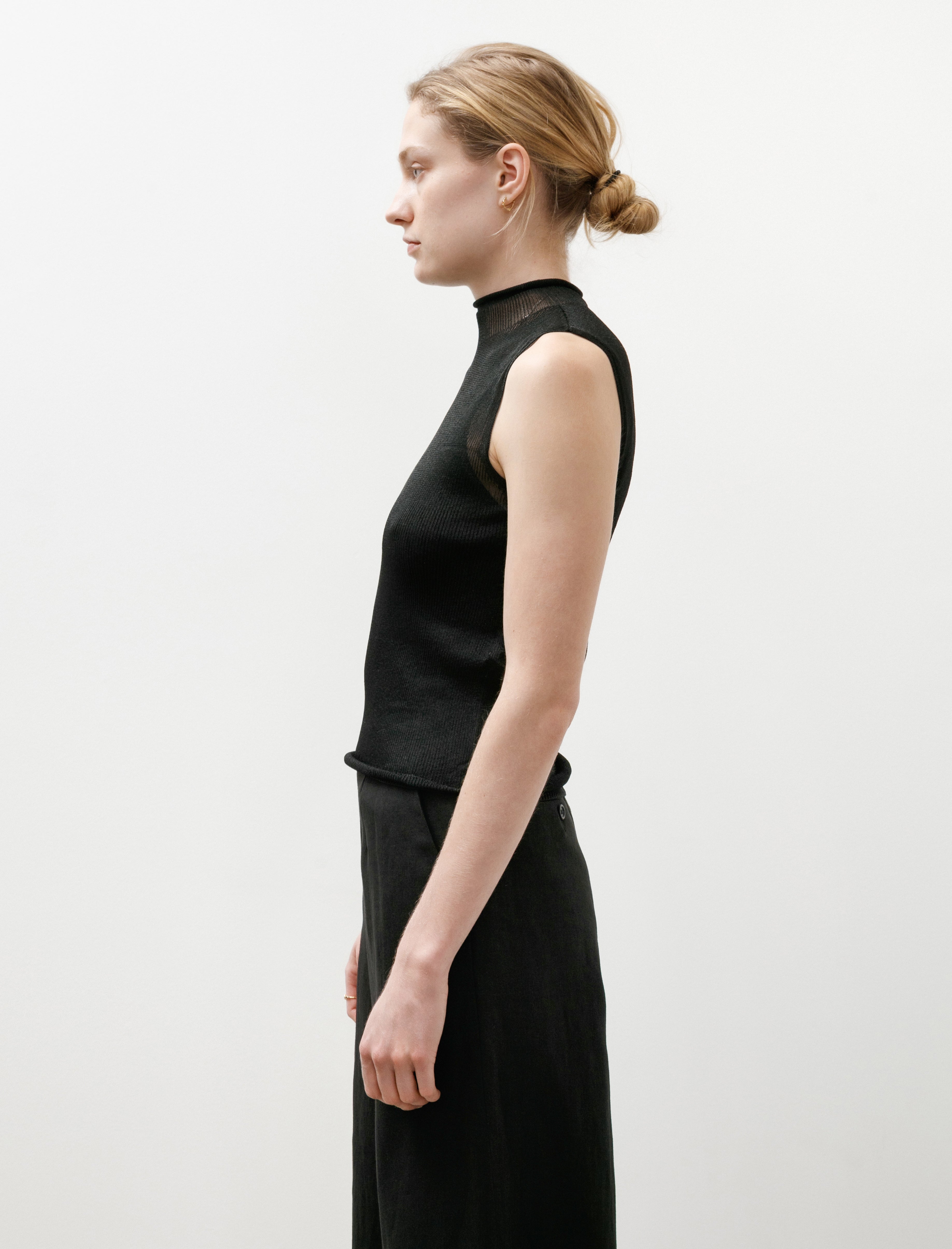 CFCL Portrait Lucent Sleeveless Top Black
