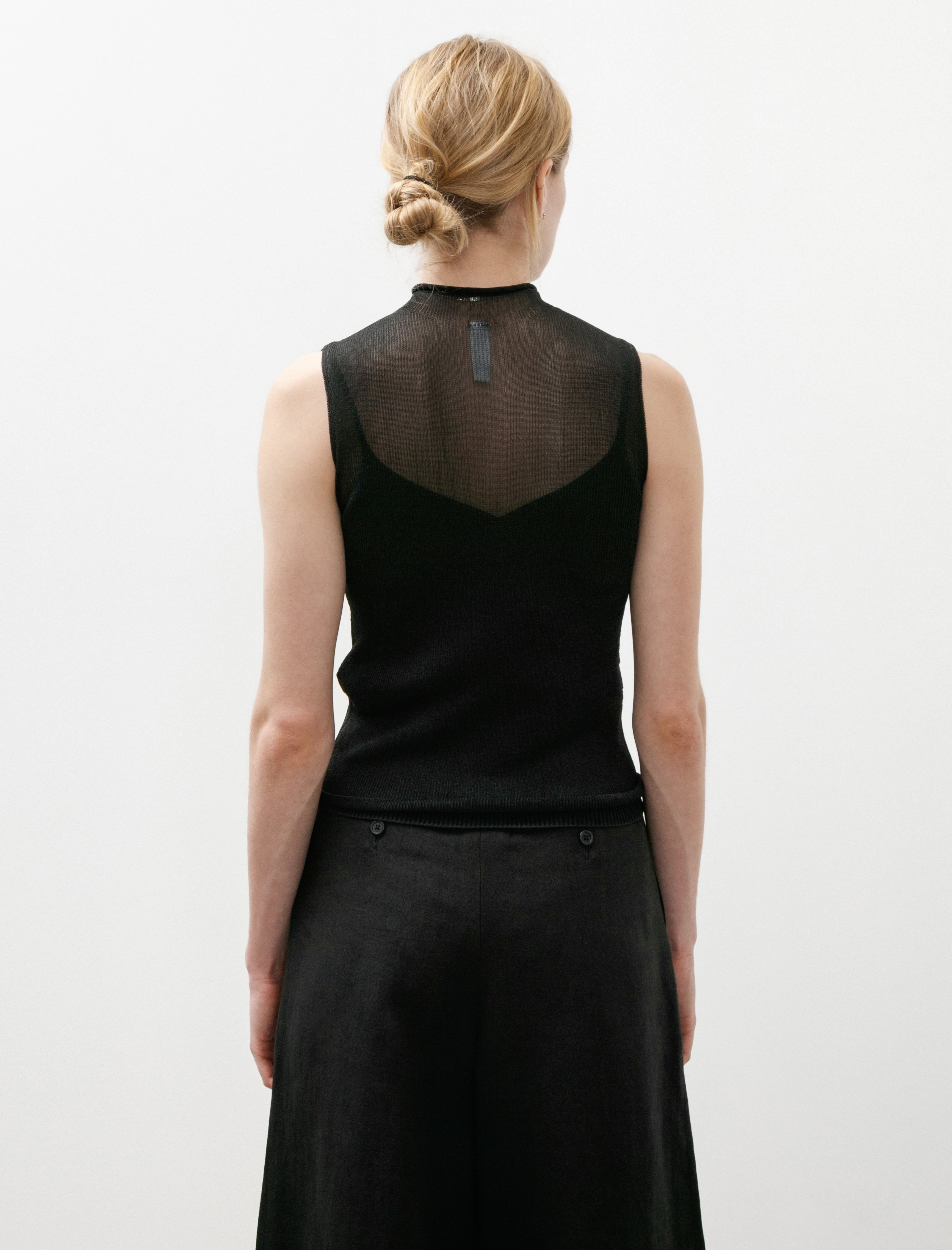 CFCL Portrait Lucent Sleeveless Top Black