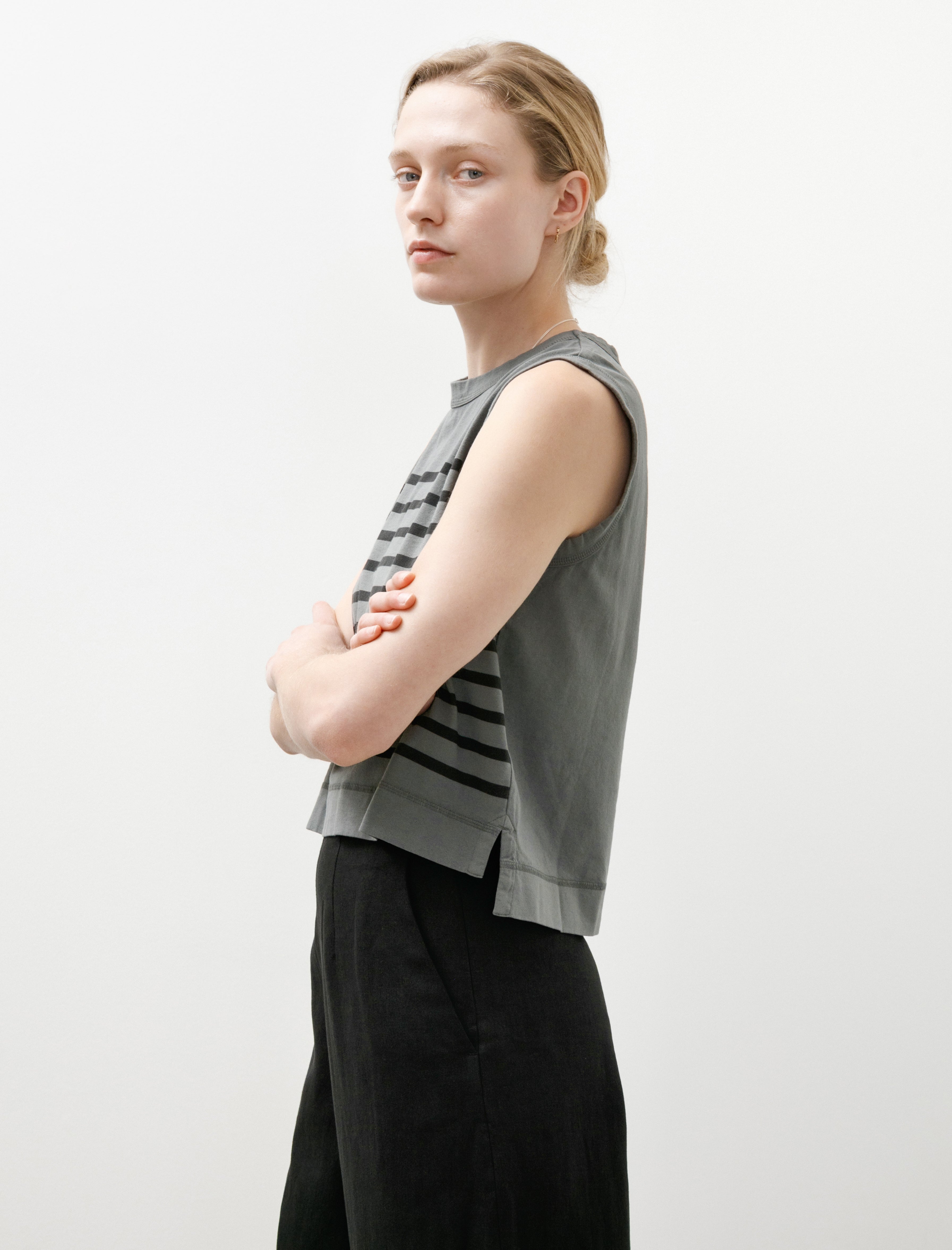 MHL Overdye Stripe Tank Top Carbon/Black