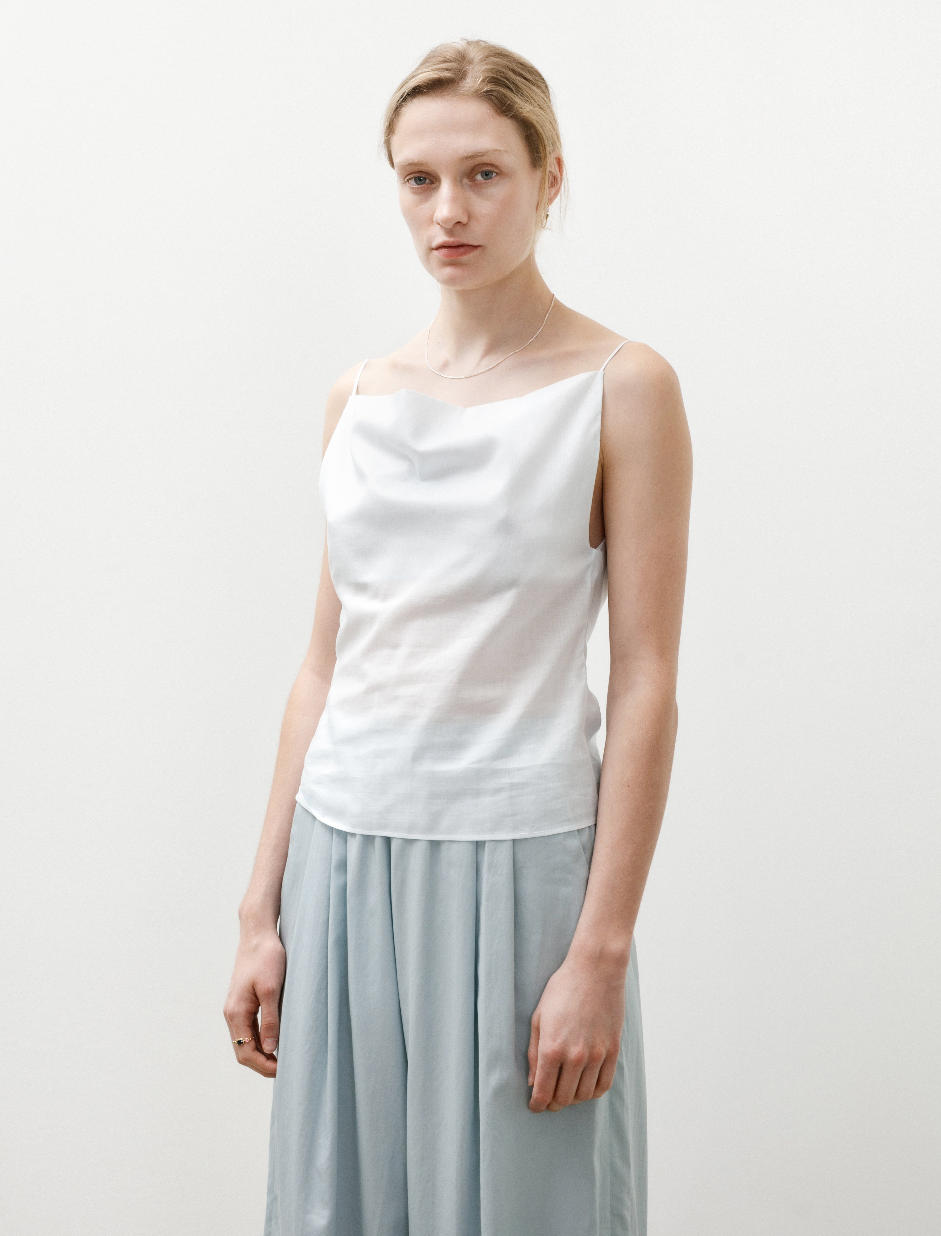 Sera Carré Top with Thin Straps Almost Blue