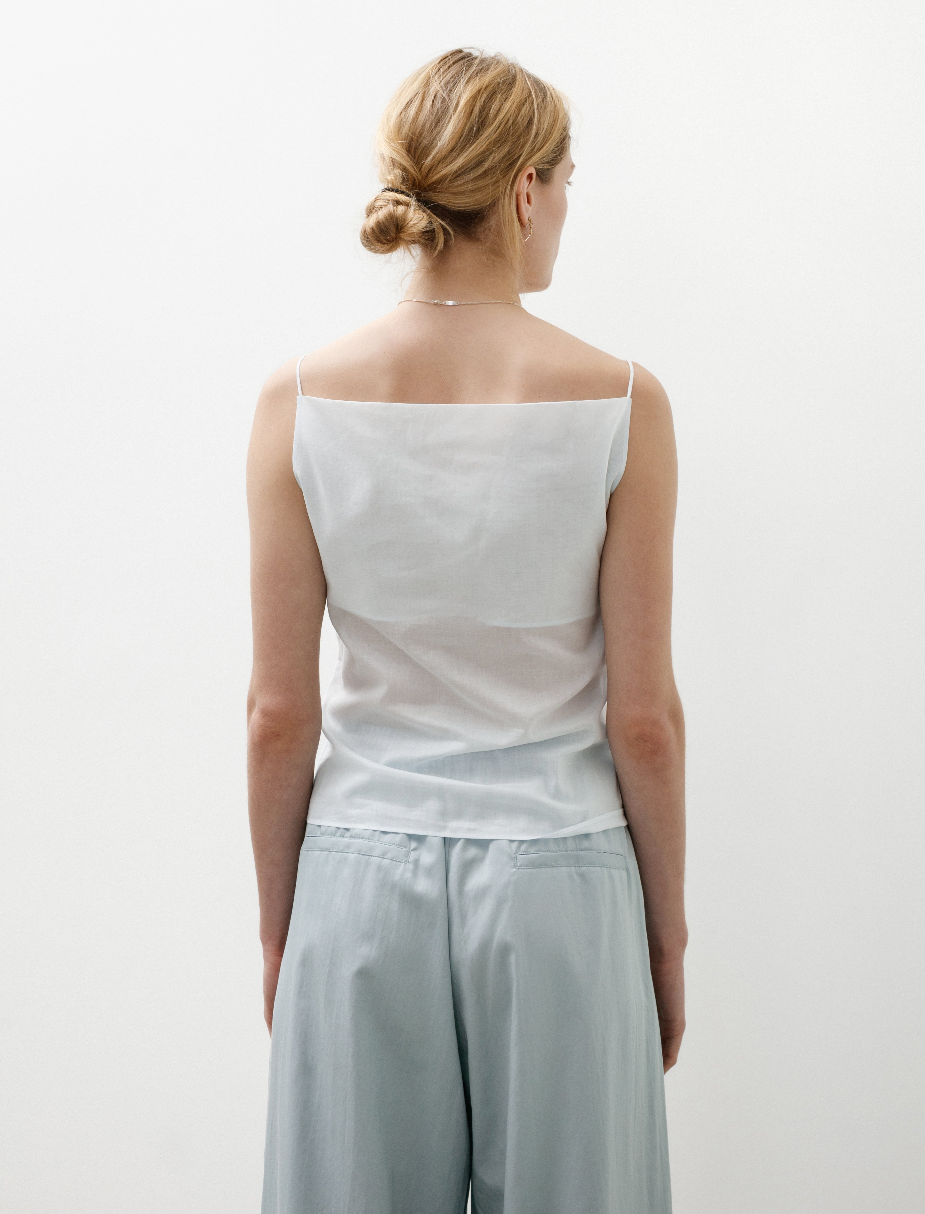 Sera Carré Top with Thin Straps Almost Blue