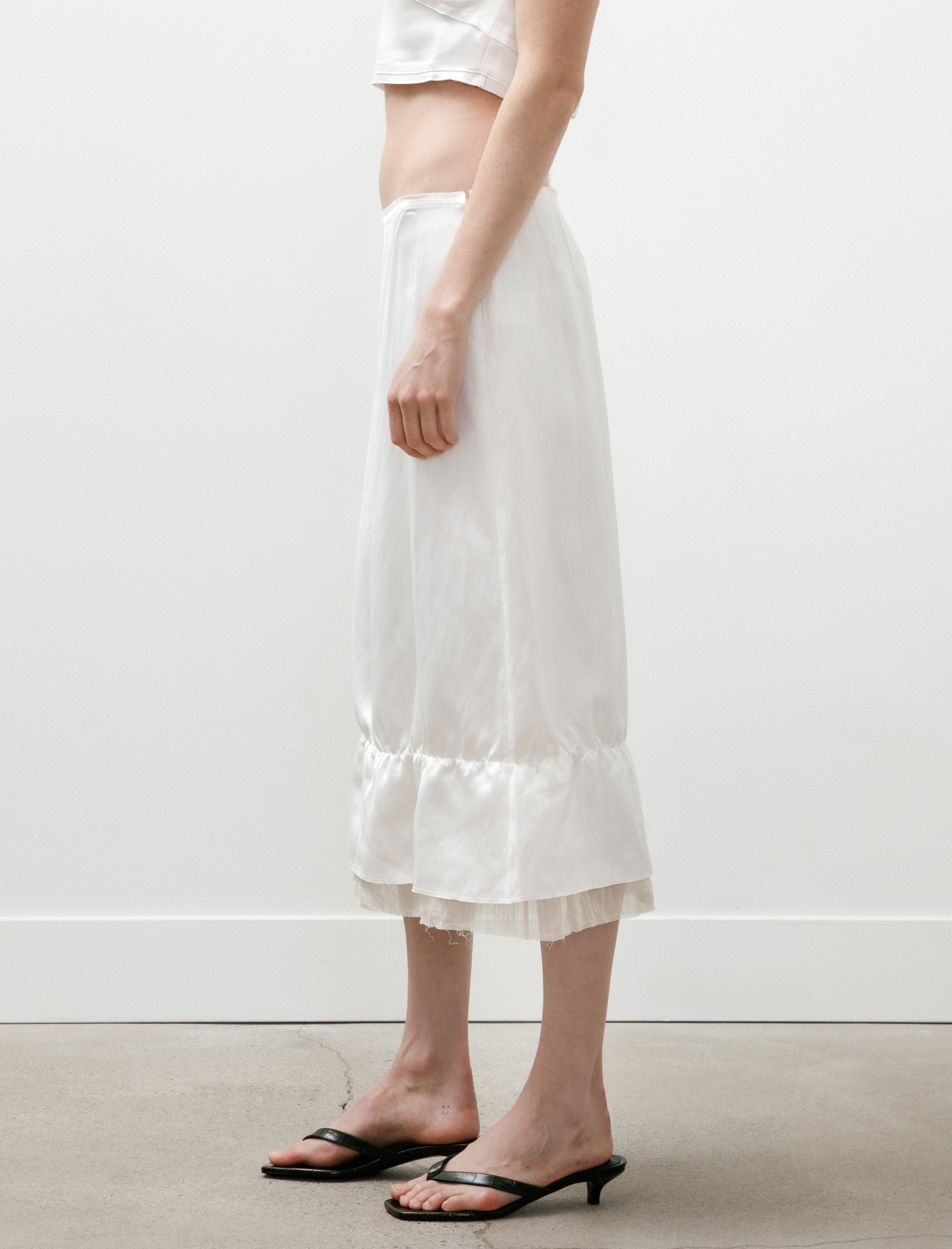 Toteme Layered Satin Skirt White