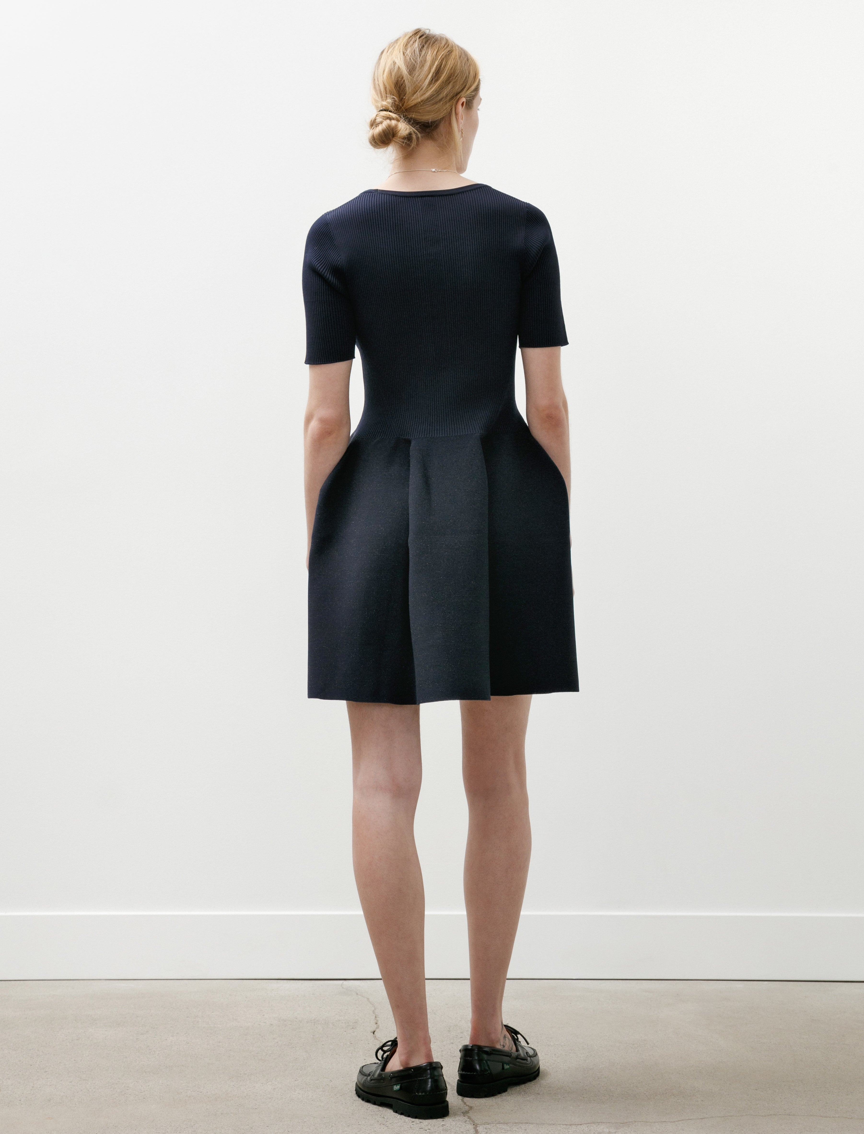 CFCL Pottery HS Glitter Roundneck Mini Dress Navy/Black