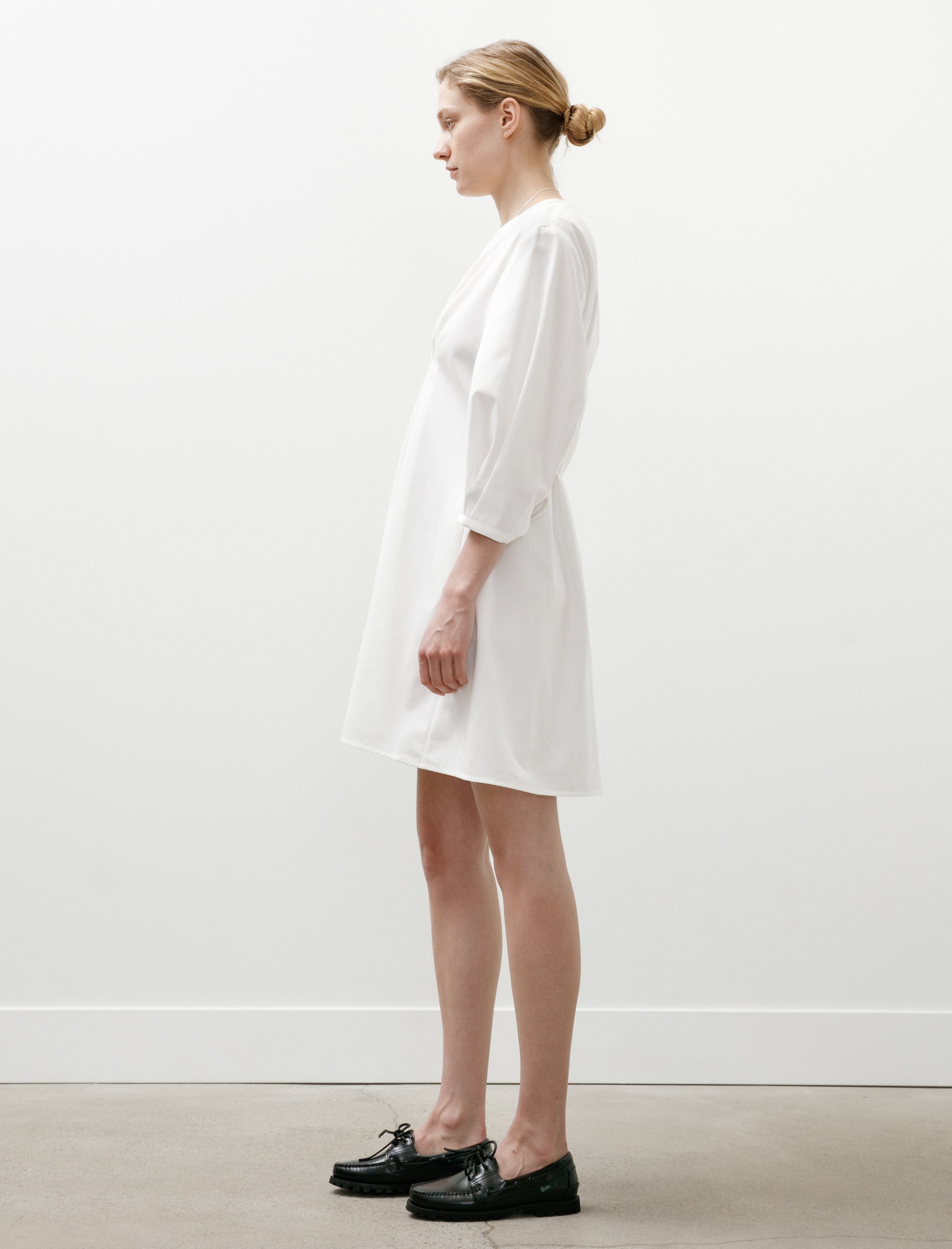 Toteme Balloon Sleeve Cotton Dress White