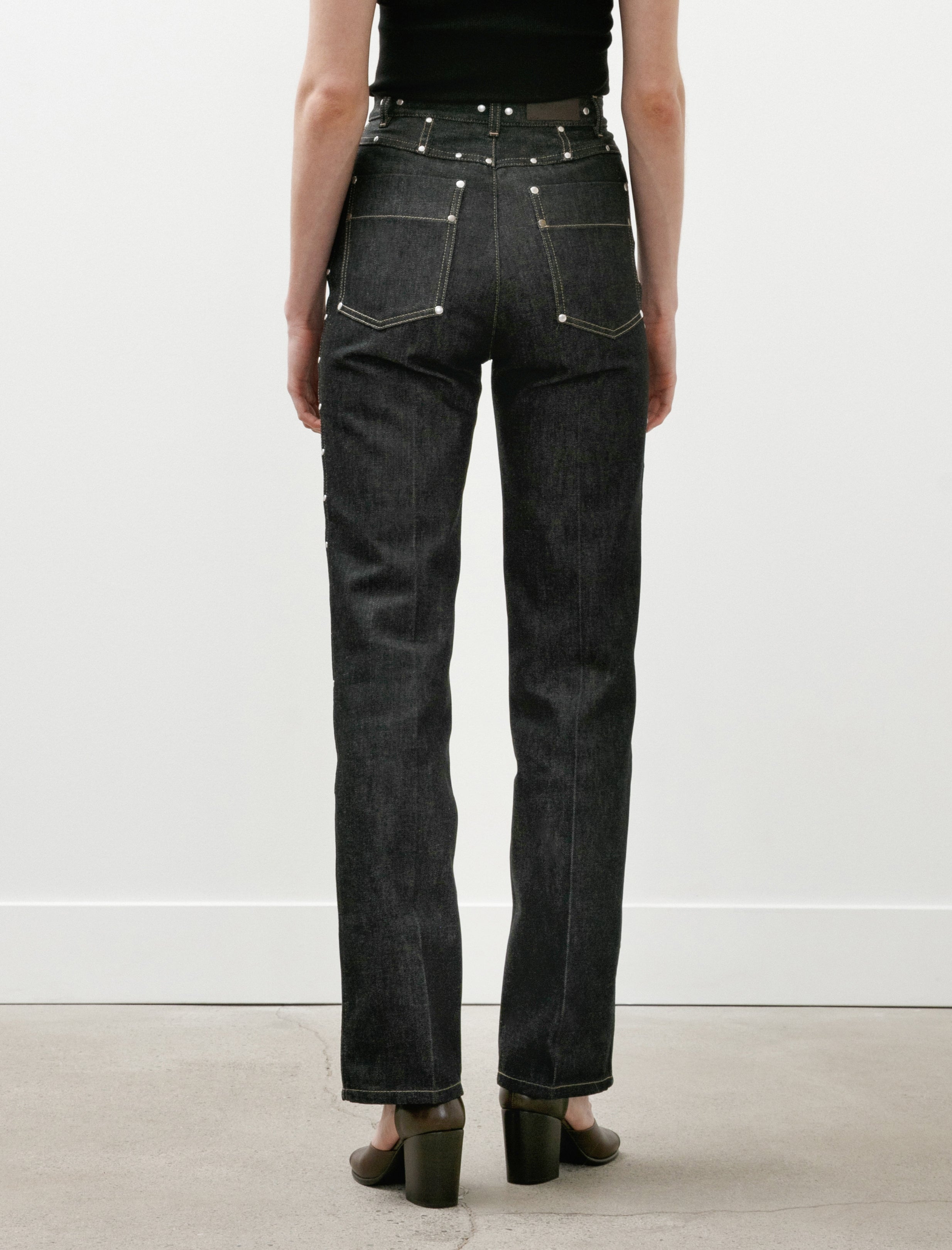 Lemaire High Waisted Straight Pants Slate