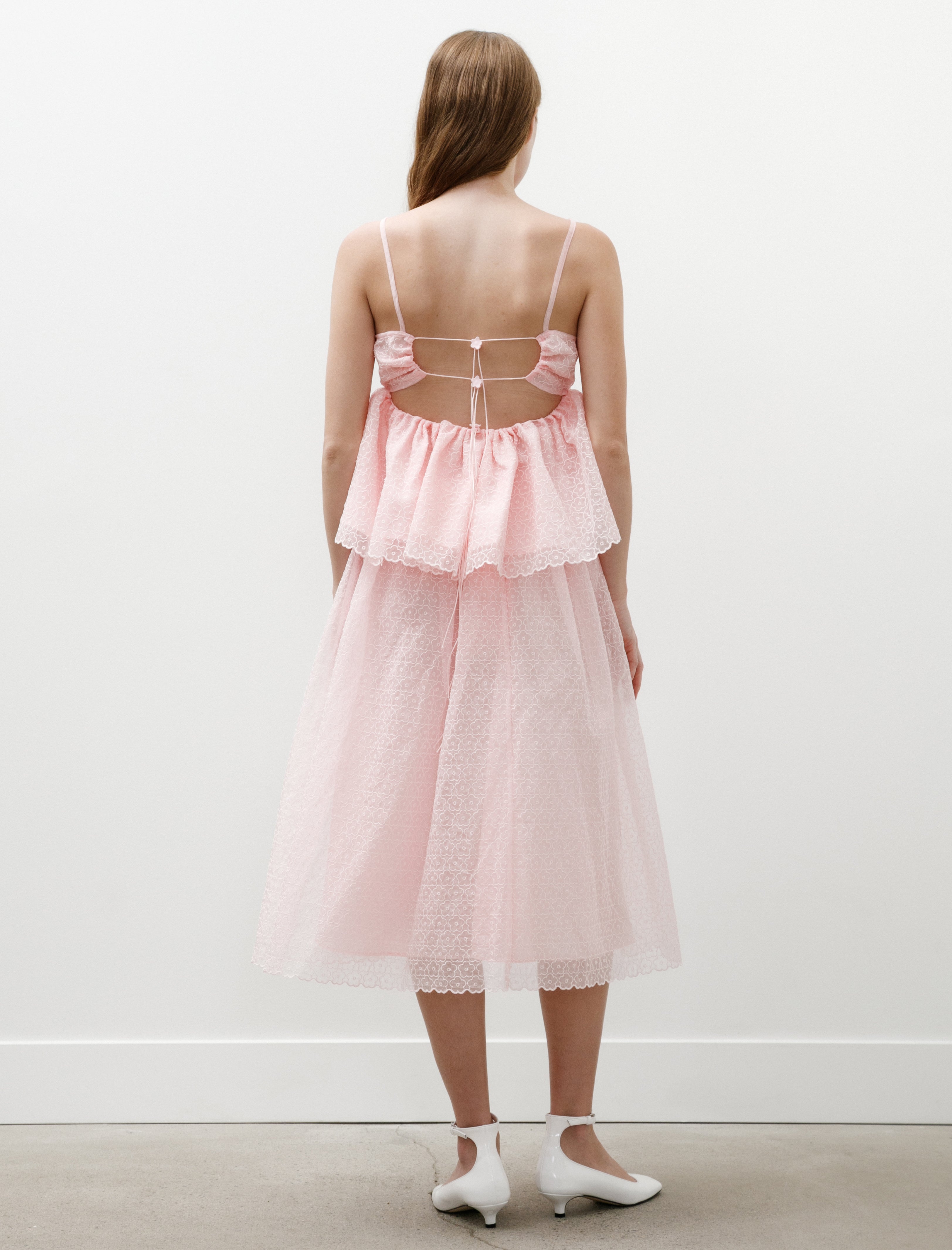 Cecilie Bahnsen Bala Skirt Windflower Embroidery Blush Pink