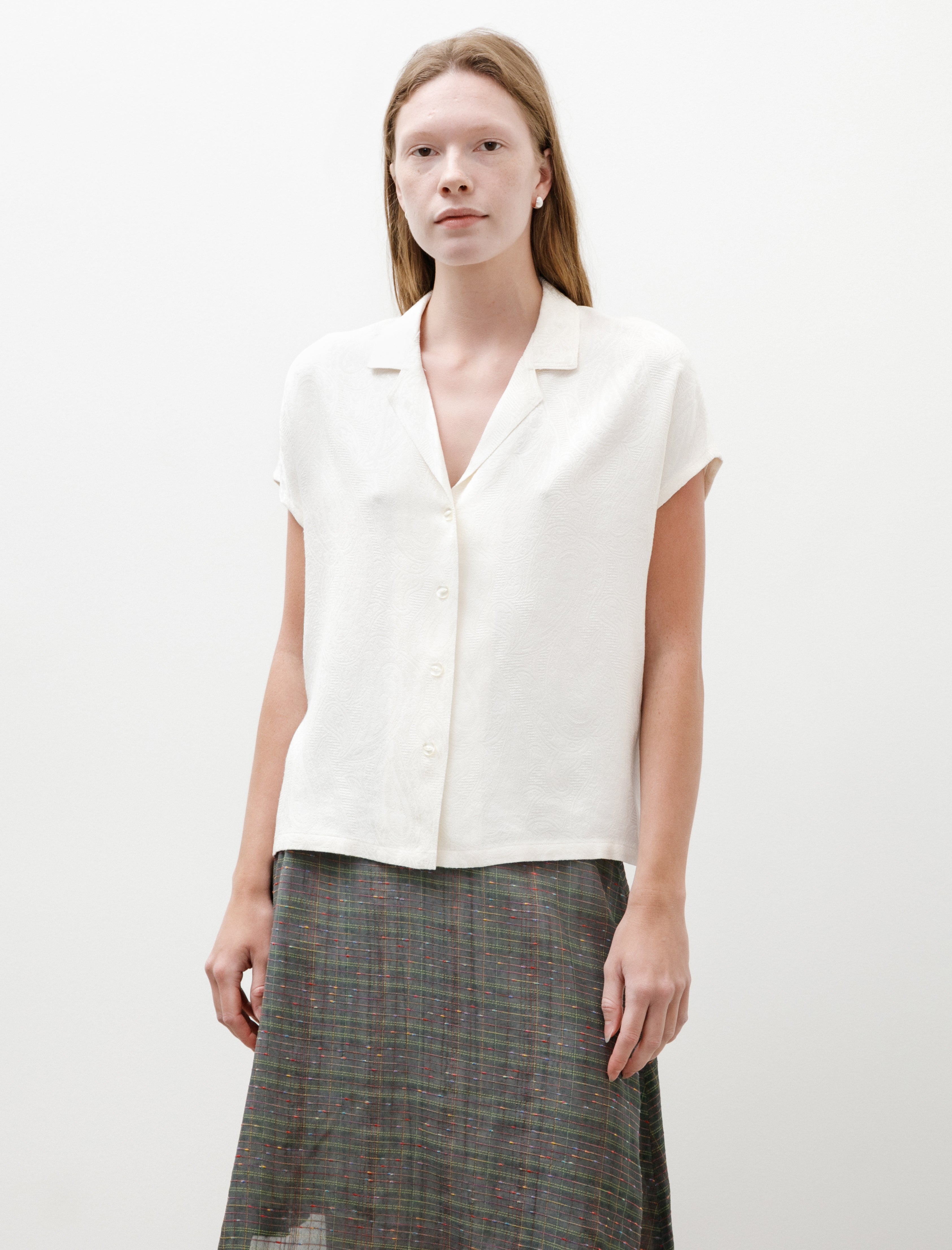 Needles French Sleeve Blouse Paisley Jacquard