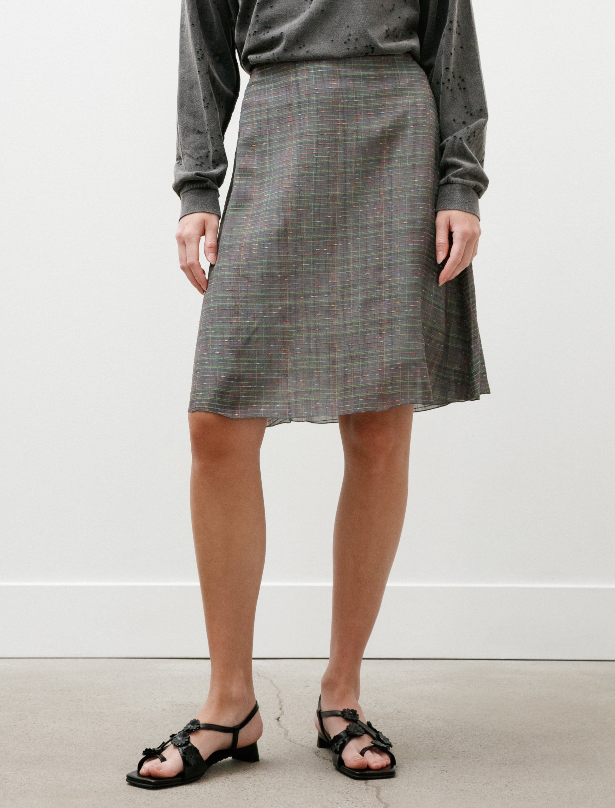 Needles Semi Flair Skirt Ring Knot Plaid