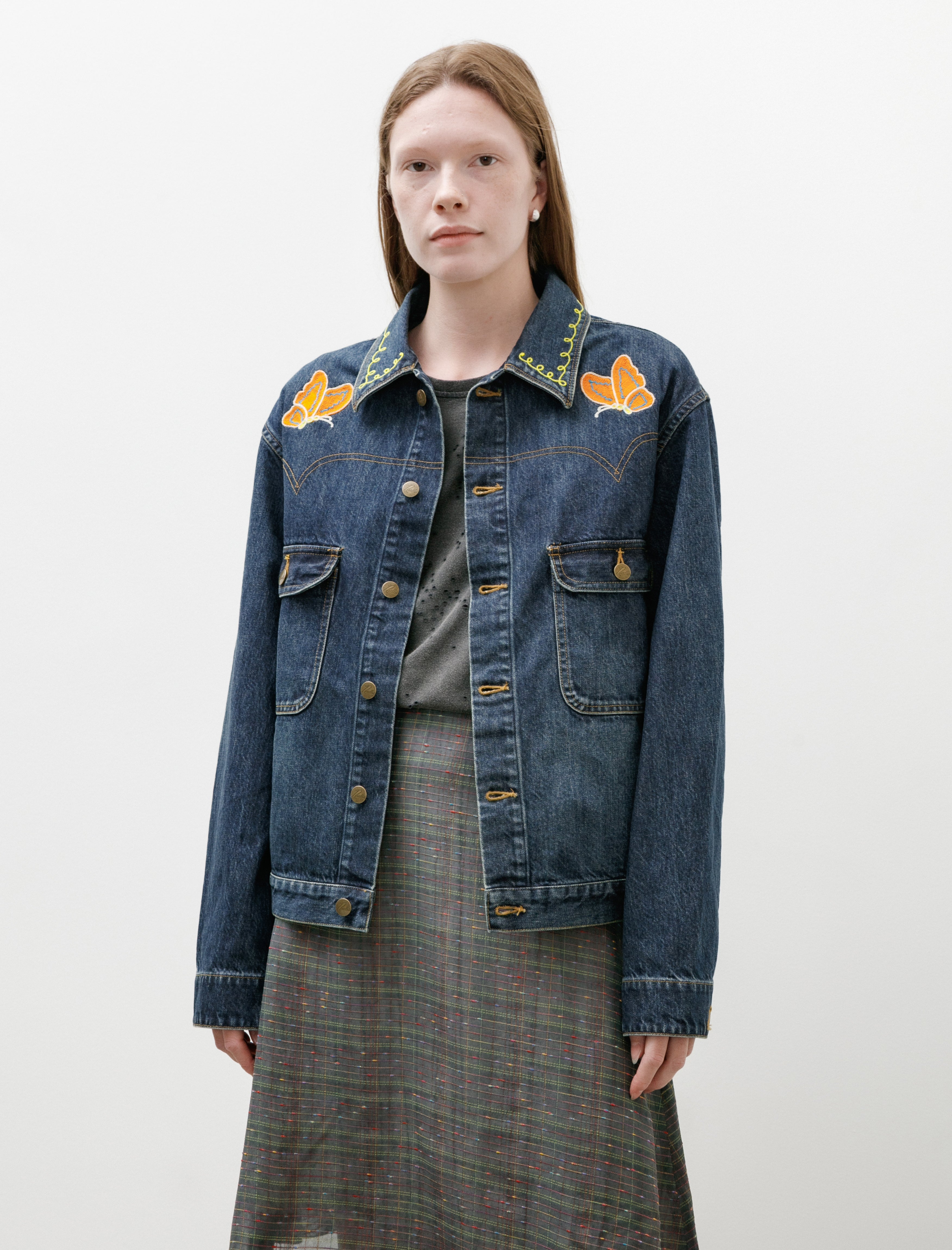 Needles Papillon Embroidered Jean Jacket