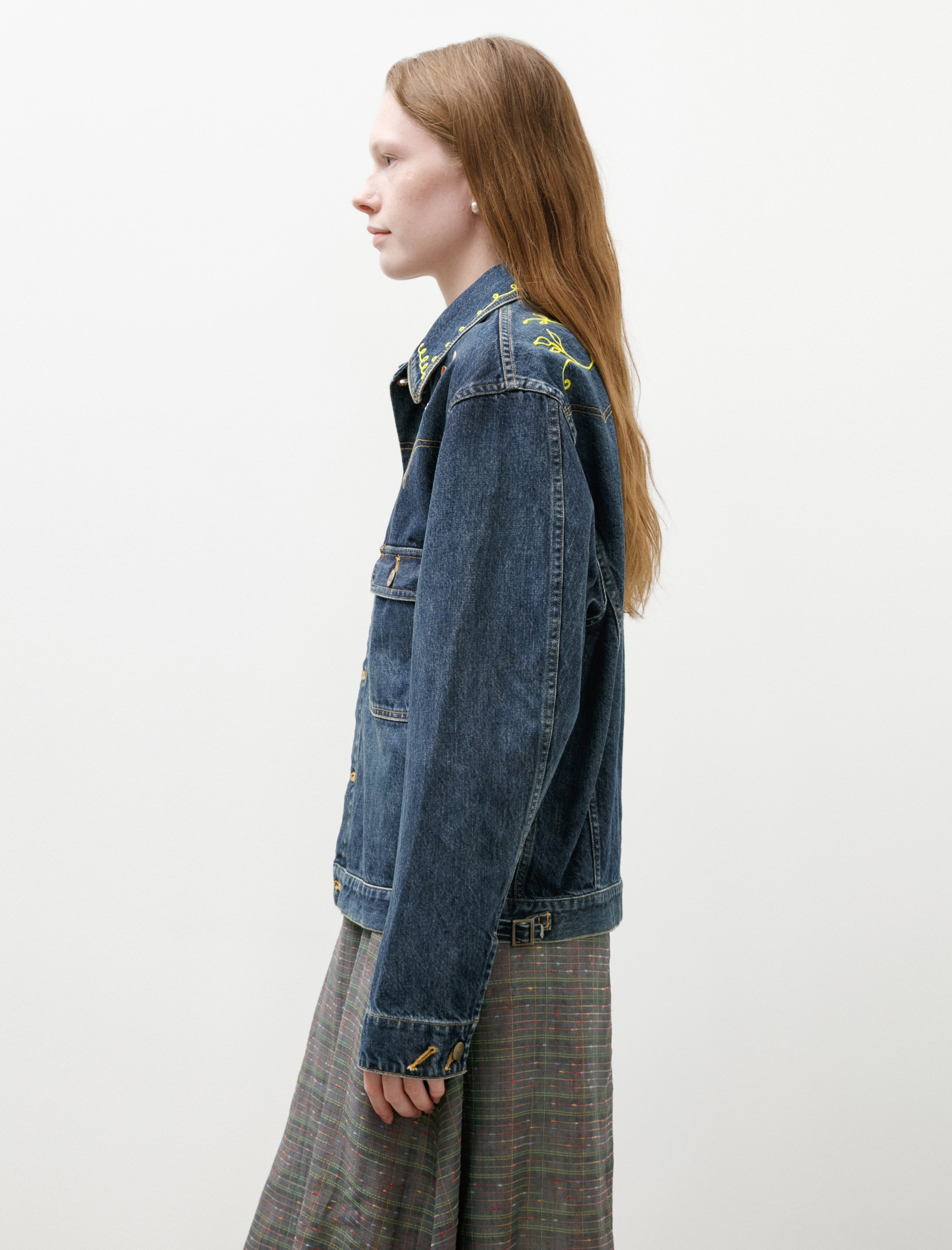 Needles Papillon Embroidered Jean Jacket