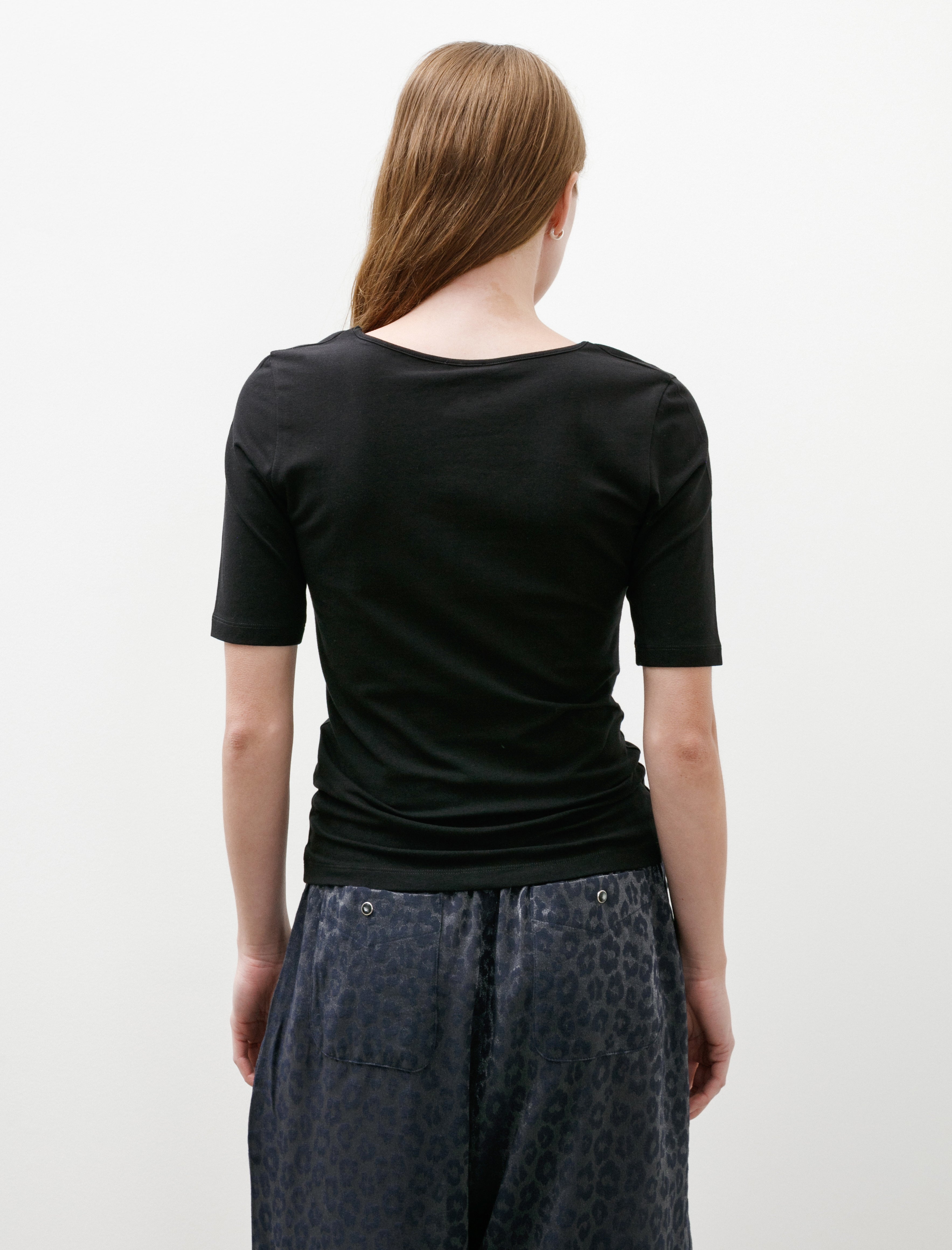 Sunspel Stretch Scoop Neck Top Black