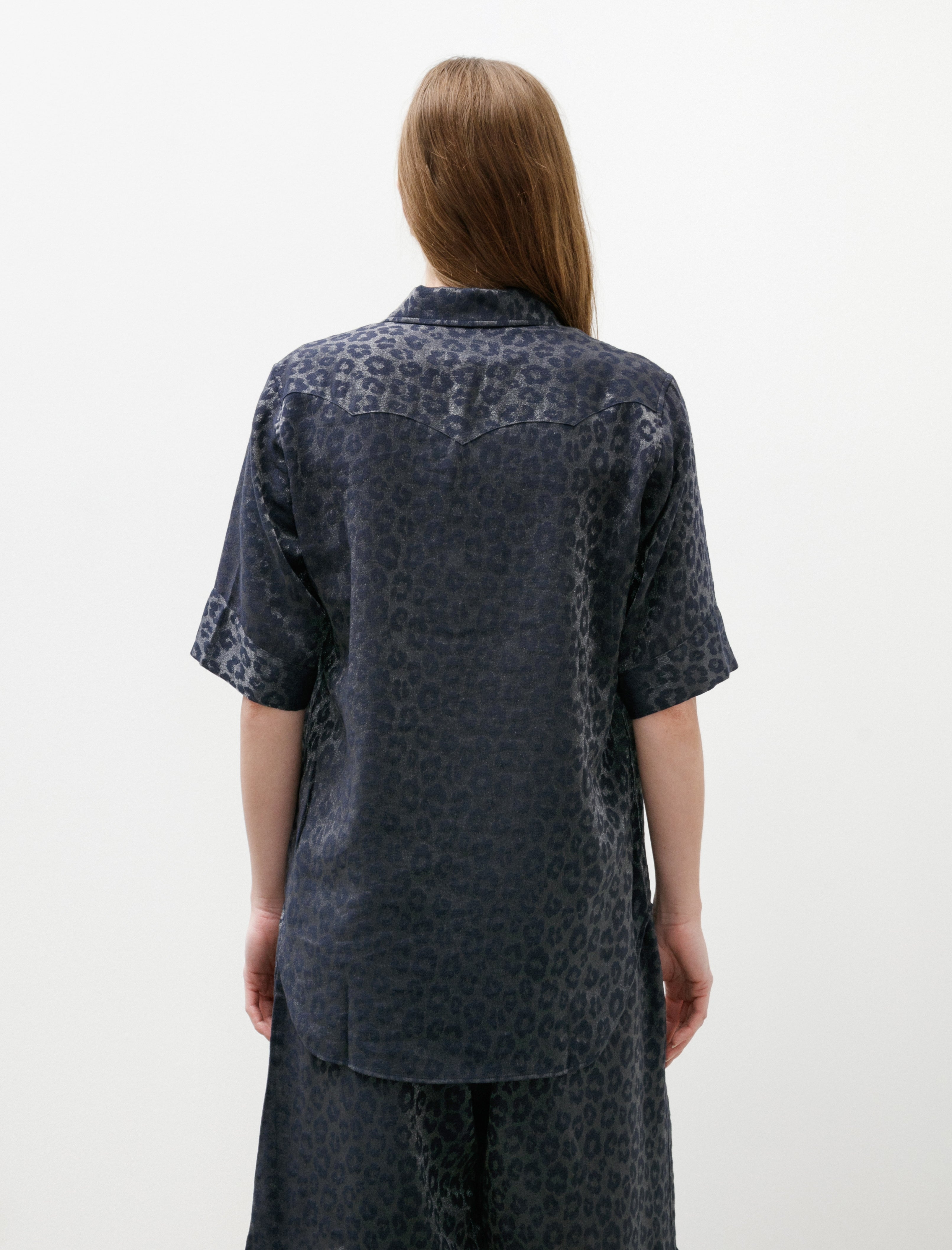 Needles S/S Western Shirt Leopard Jacquard
