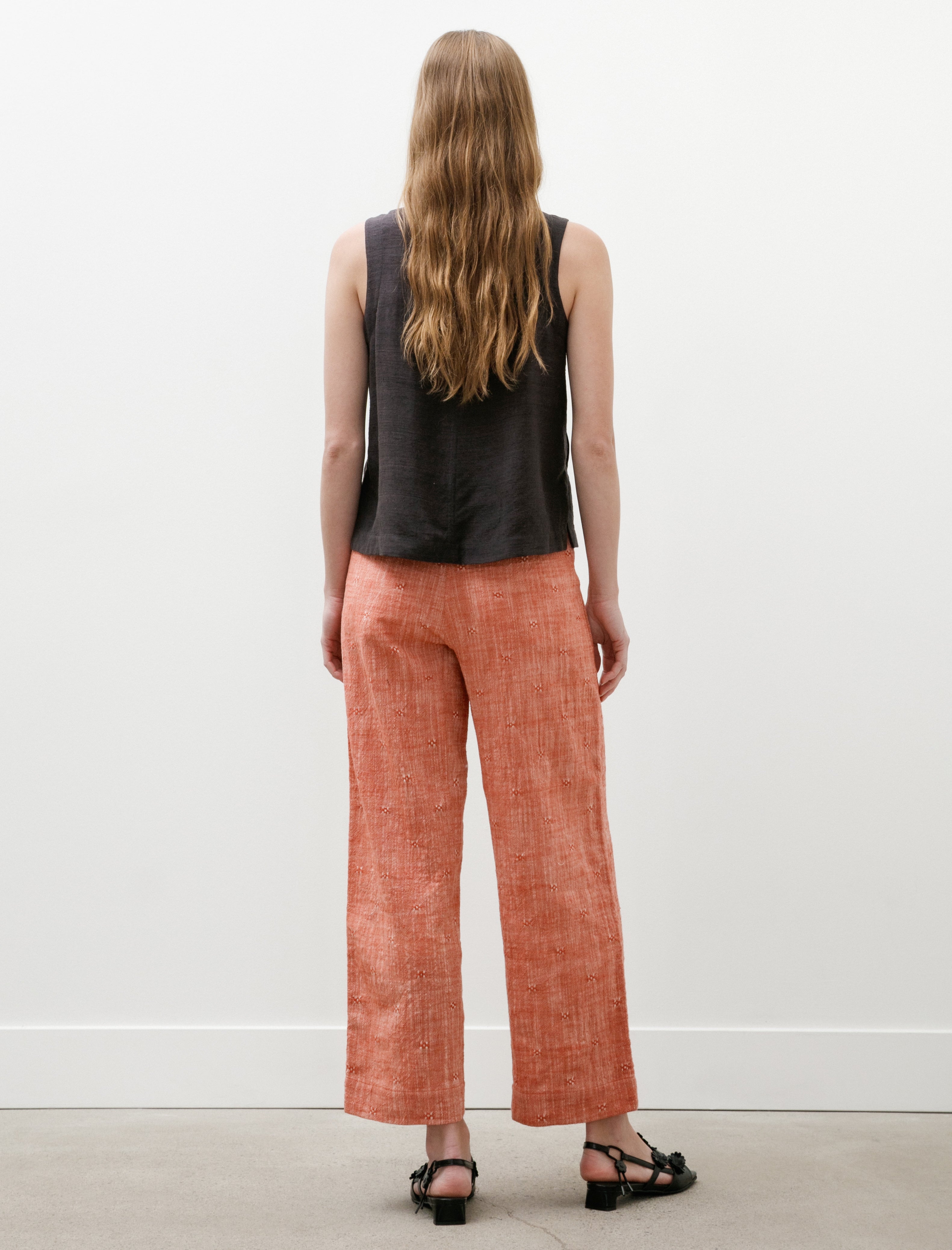SeventyFive Straight Rambling Trousers Handwoven Red