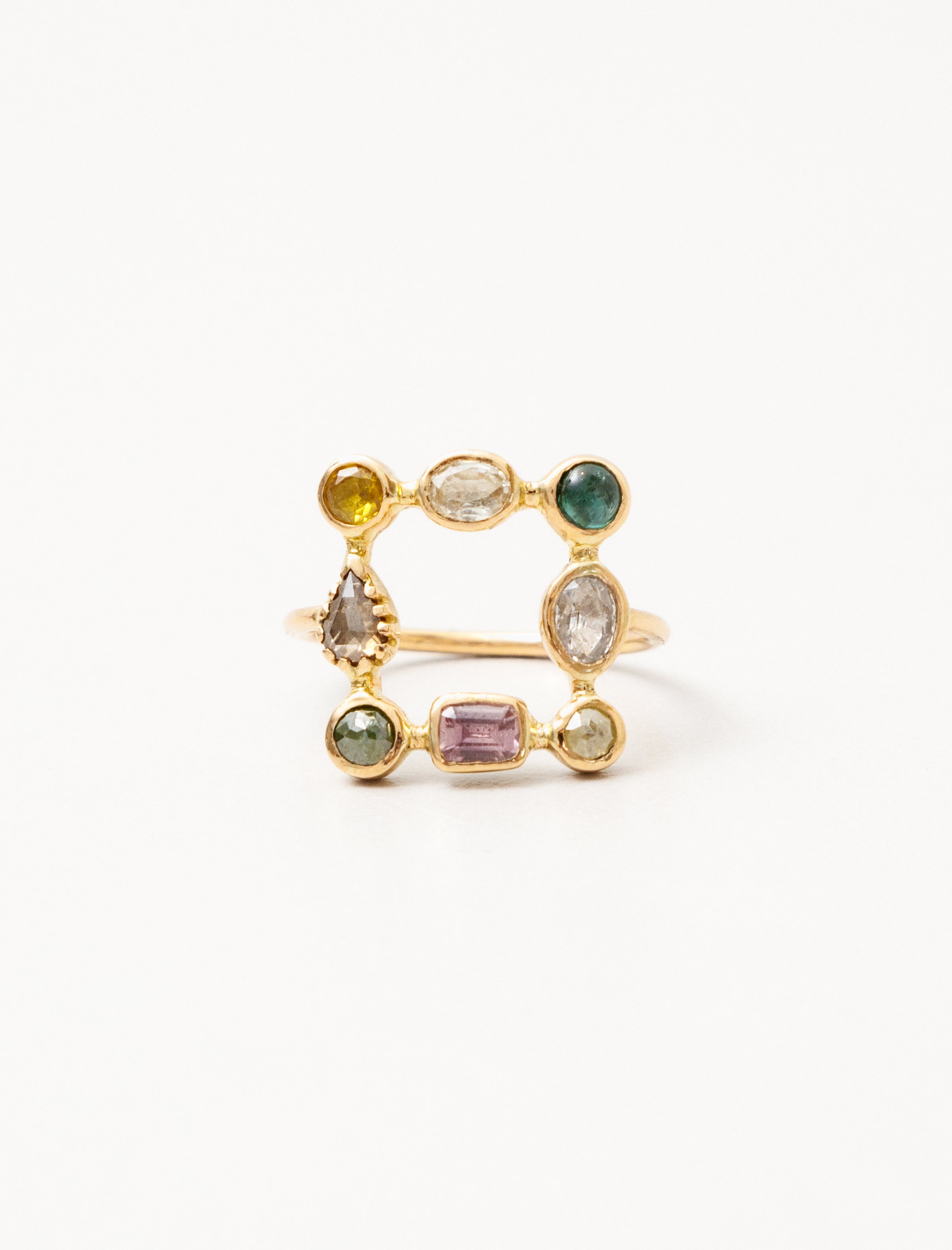 Dorette Crown Ring Sapphire/Tourmaline/Diamonds