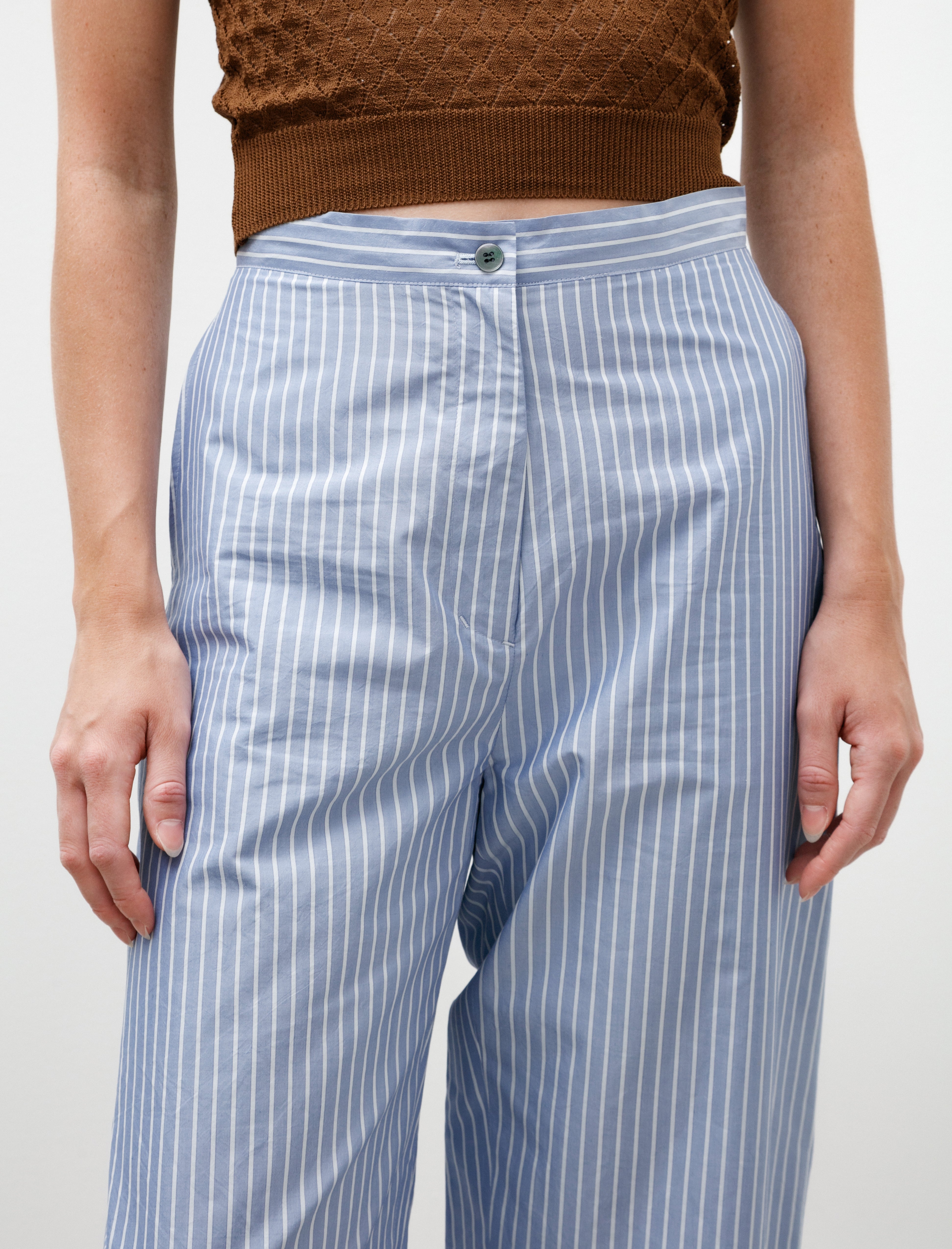 Ernie Palo Silk Cotton Easy Curve Pants Sax