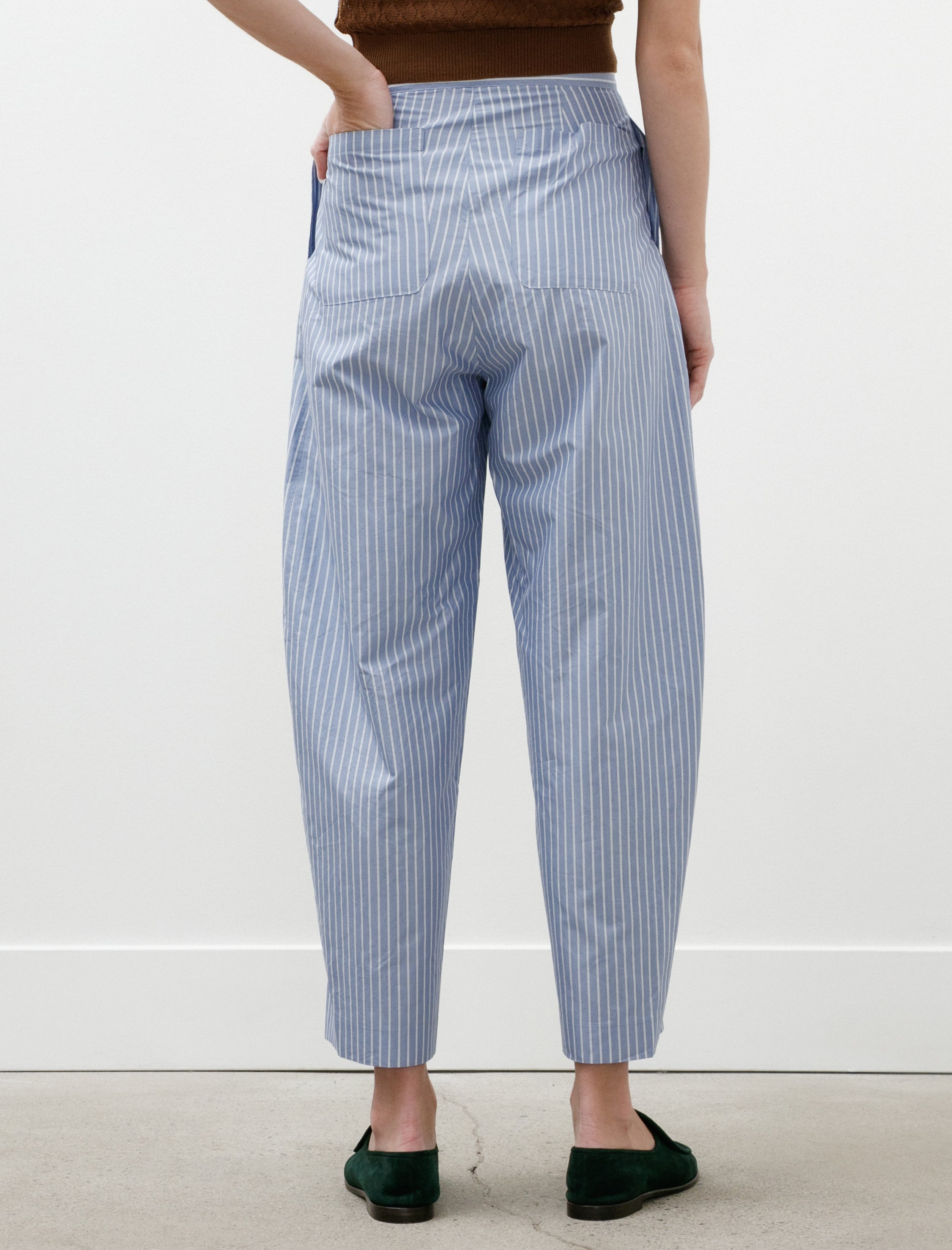 Ernie Palo Silk Cotton Easy Curve Pants Sax
