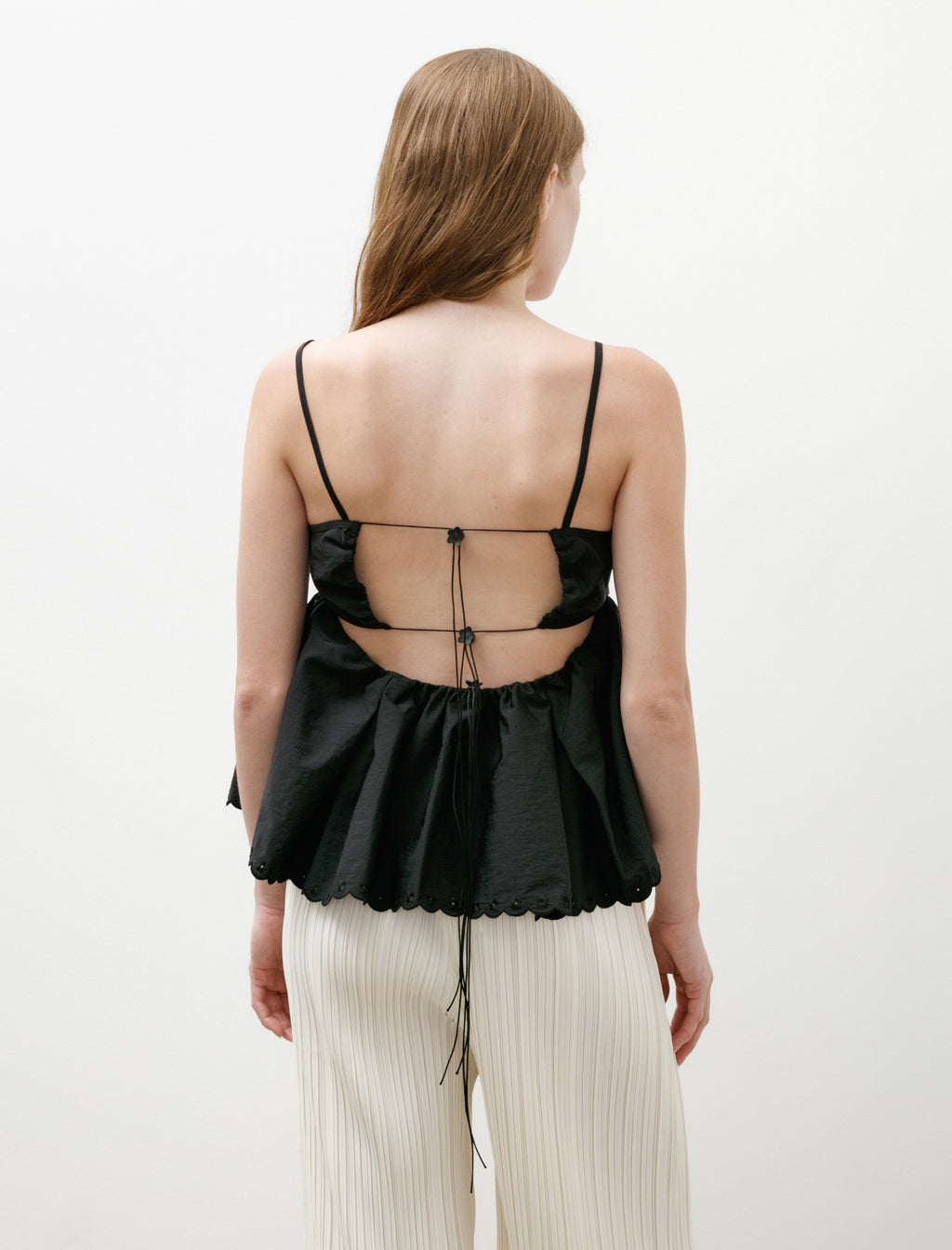 Cecilie Bahnsen Selena Top Embroidered Taffeta Black – Neighbour