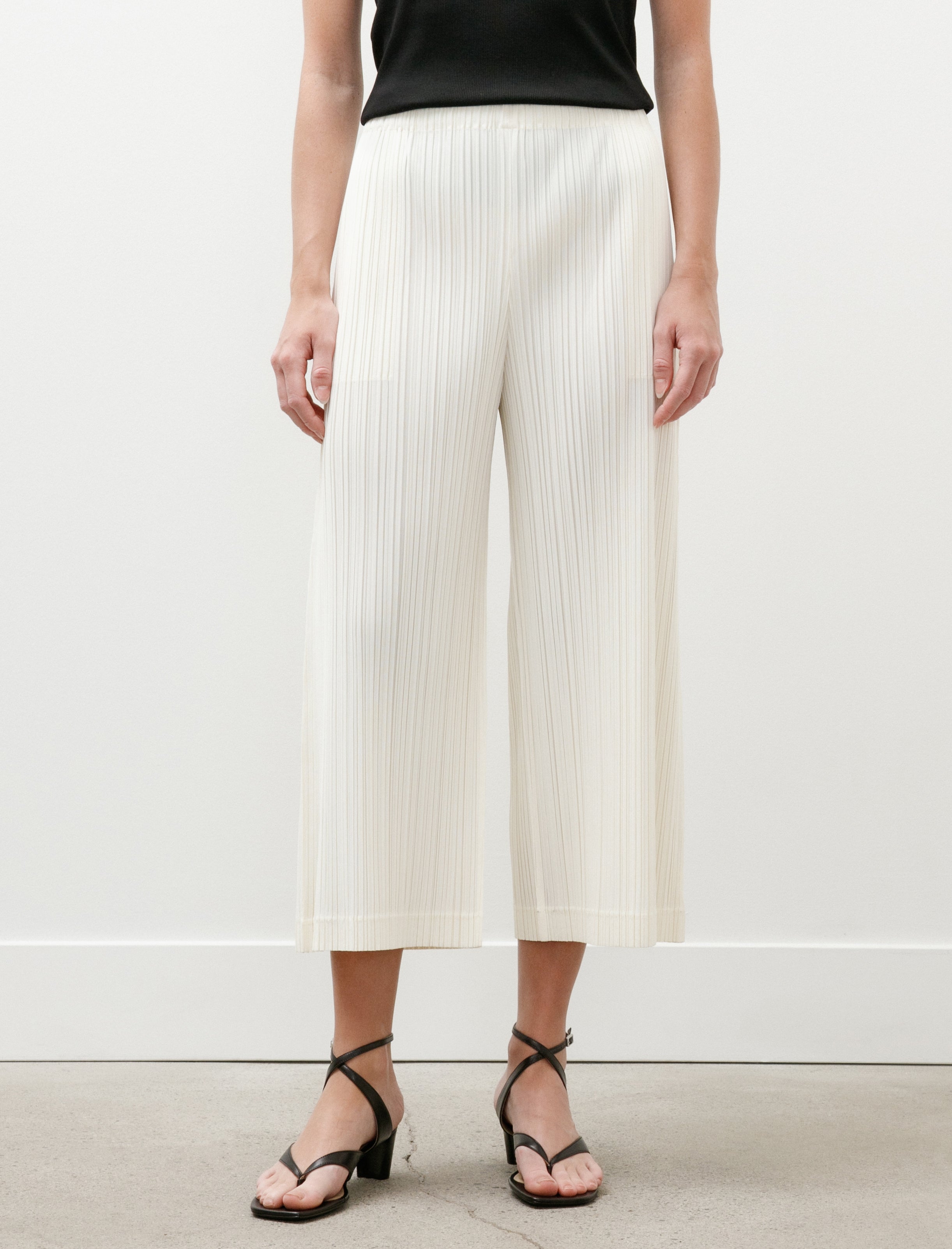 Pleats Please by Issey Miyake Opaque Bottoms Off White