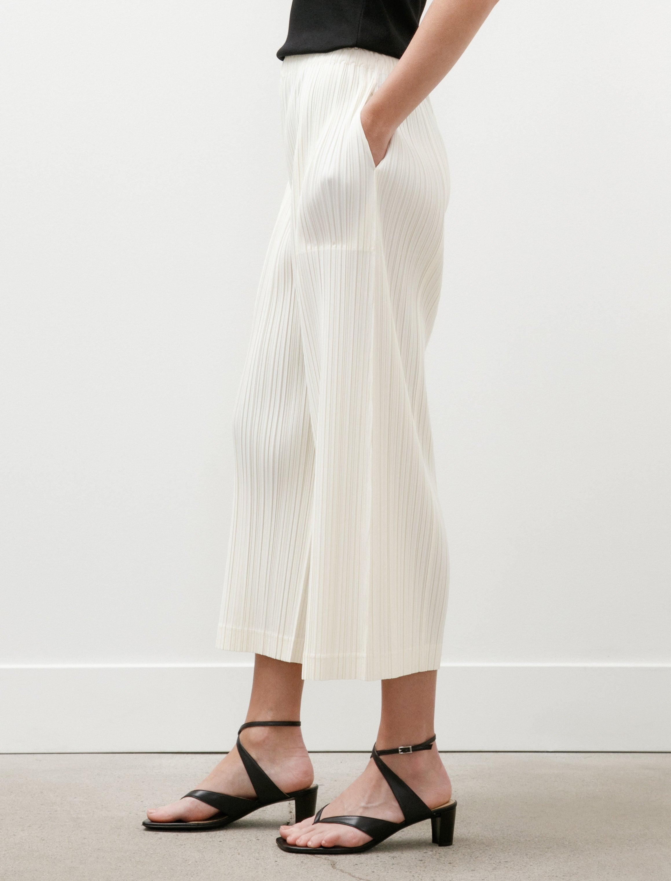 Pleats Please by Issey Miyake Opaque Bottoms Off White