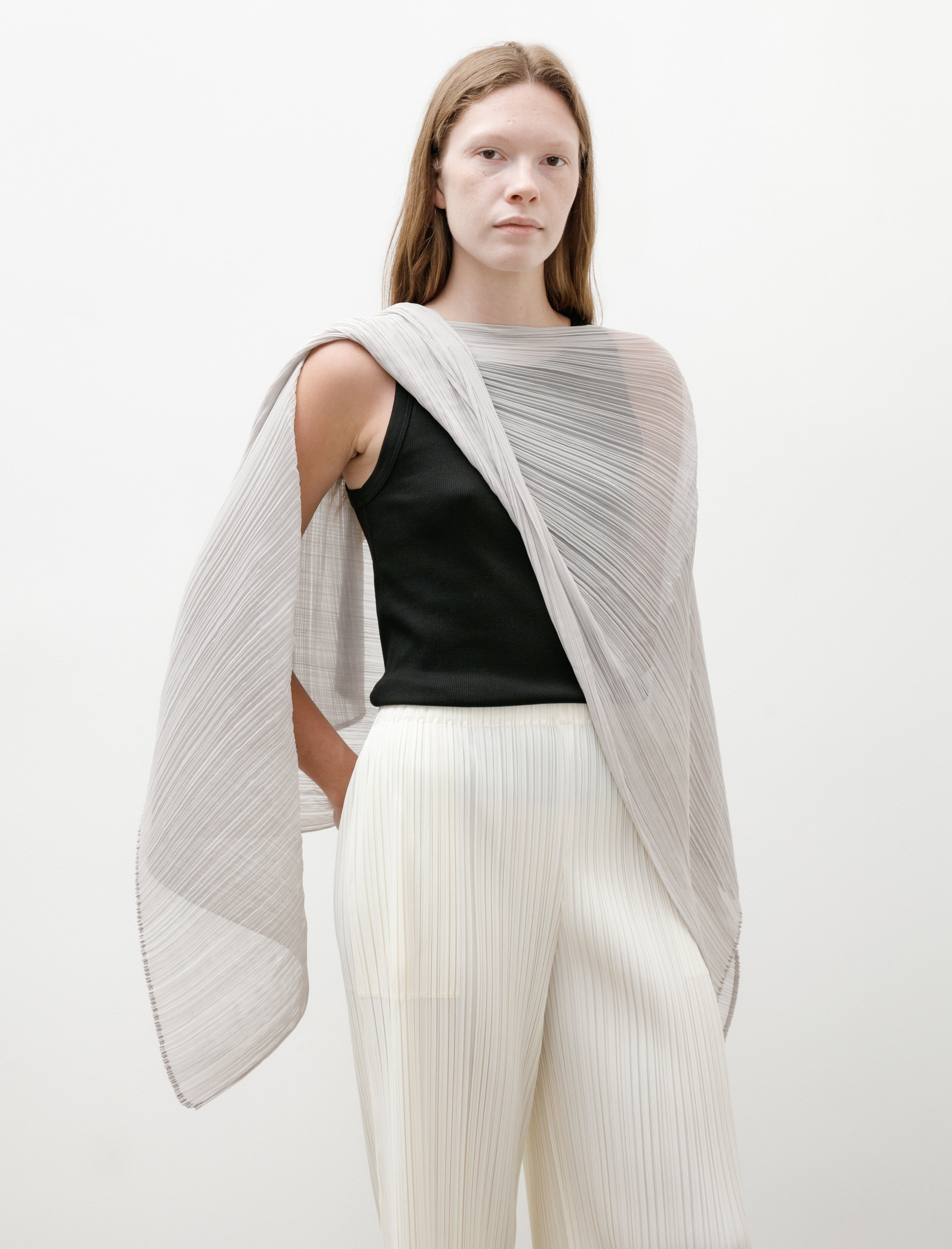 Pleats Please by Issey Miyake Colorful Madame T Small Greige