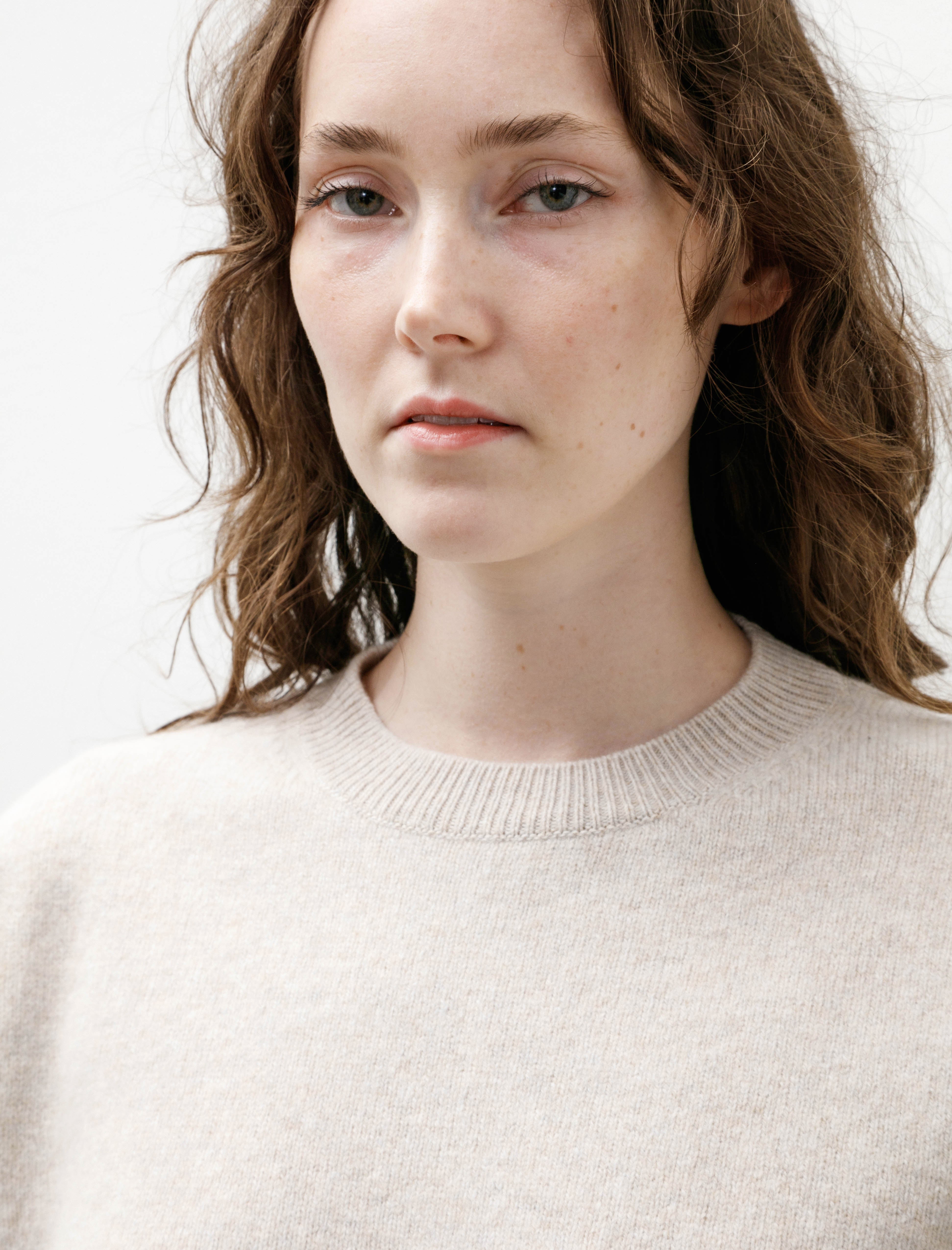 Comoli Lambswool Crewneck Knit Ecru