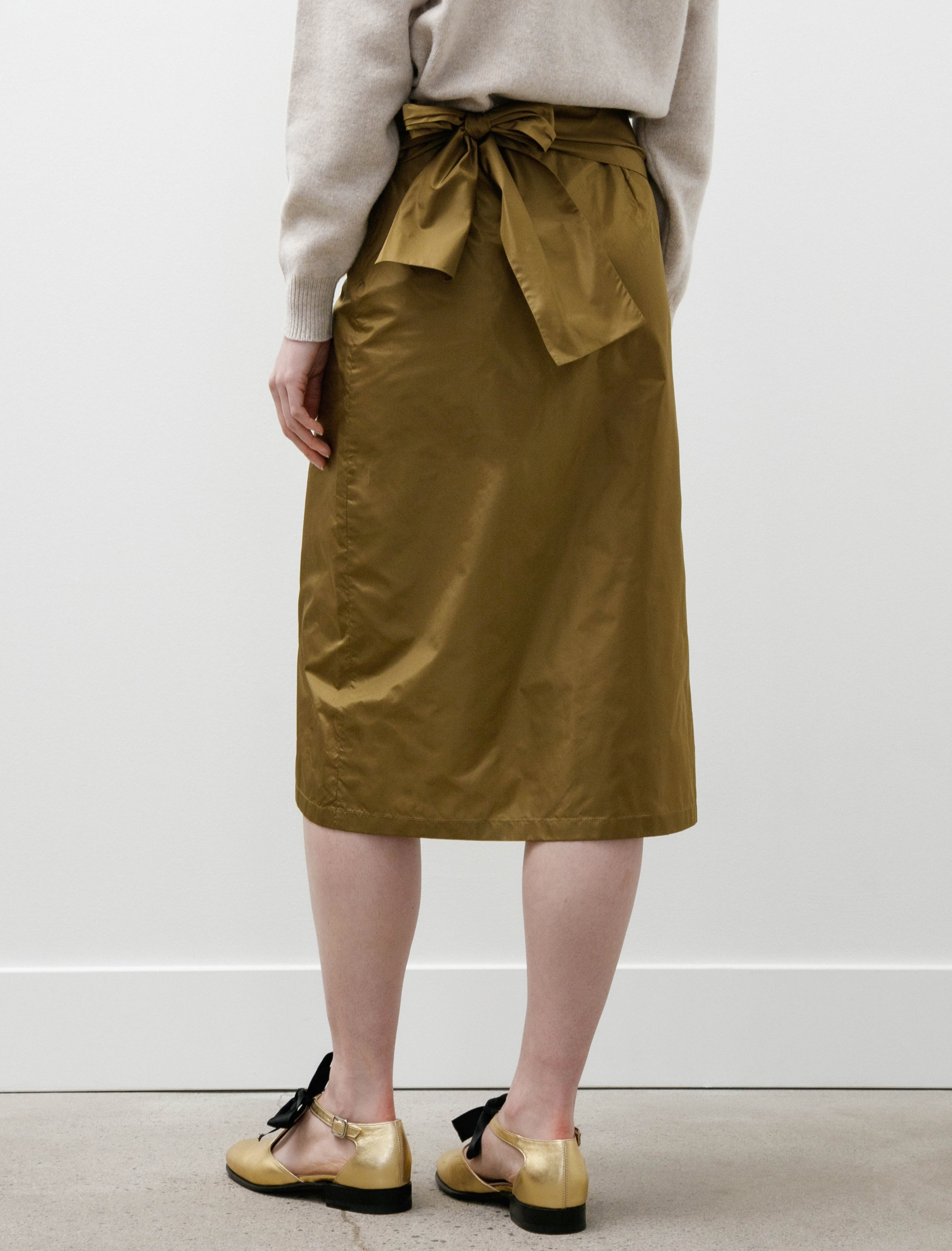 Sera Straight Skirt With Oya Beading Olive