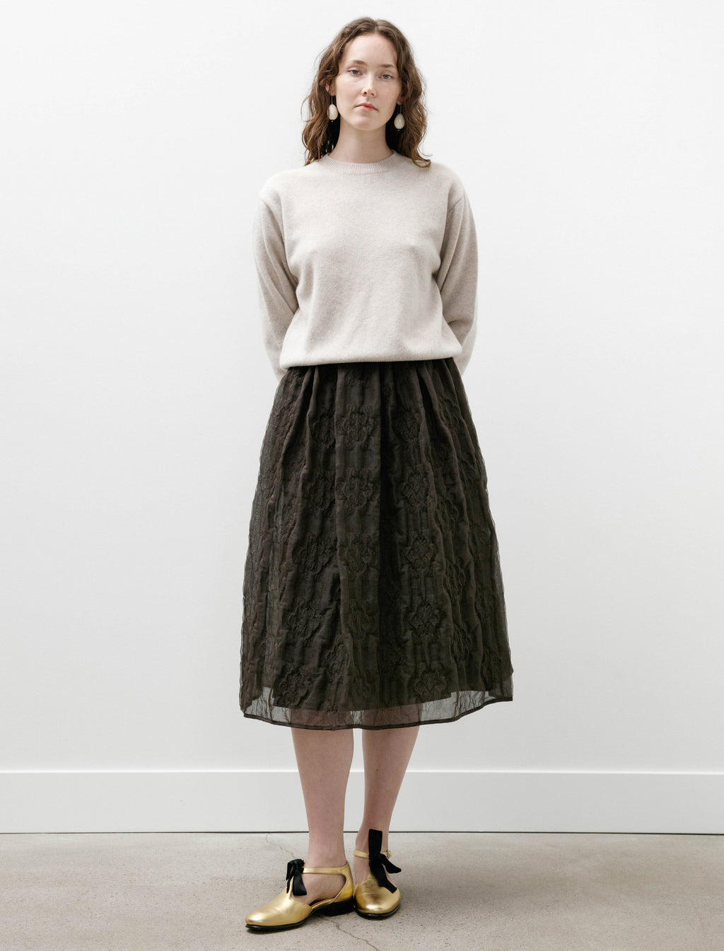 Cecilie Bahnsen Bala Skirt Soil Brown – Neighbour