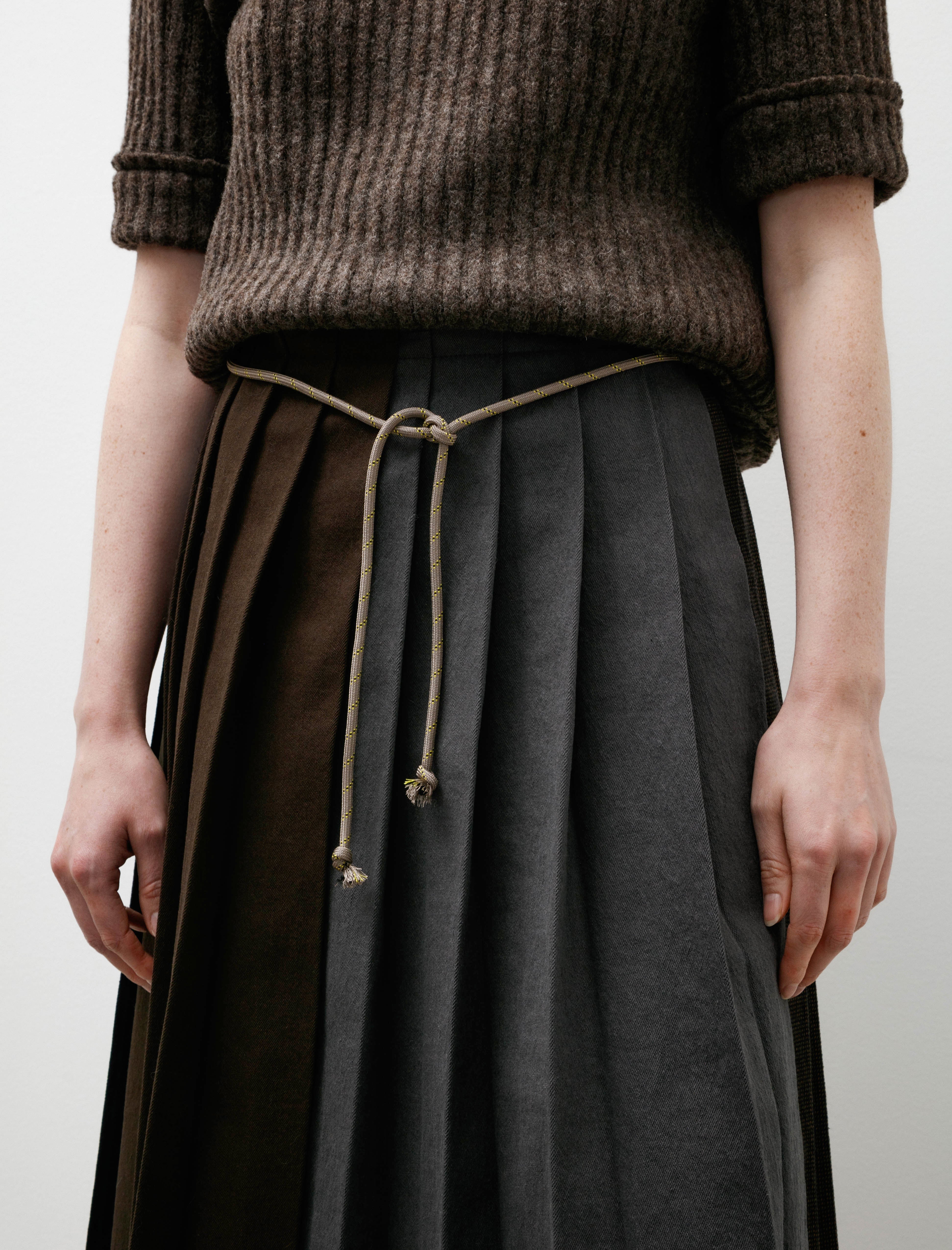 Hache Kilt Skirt Navy and Orange