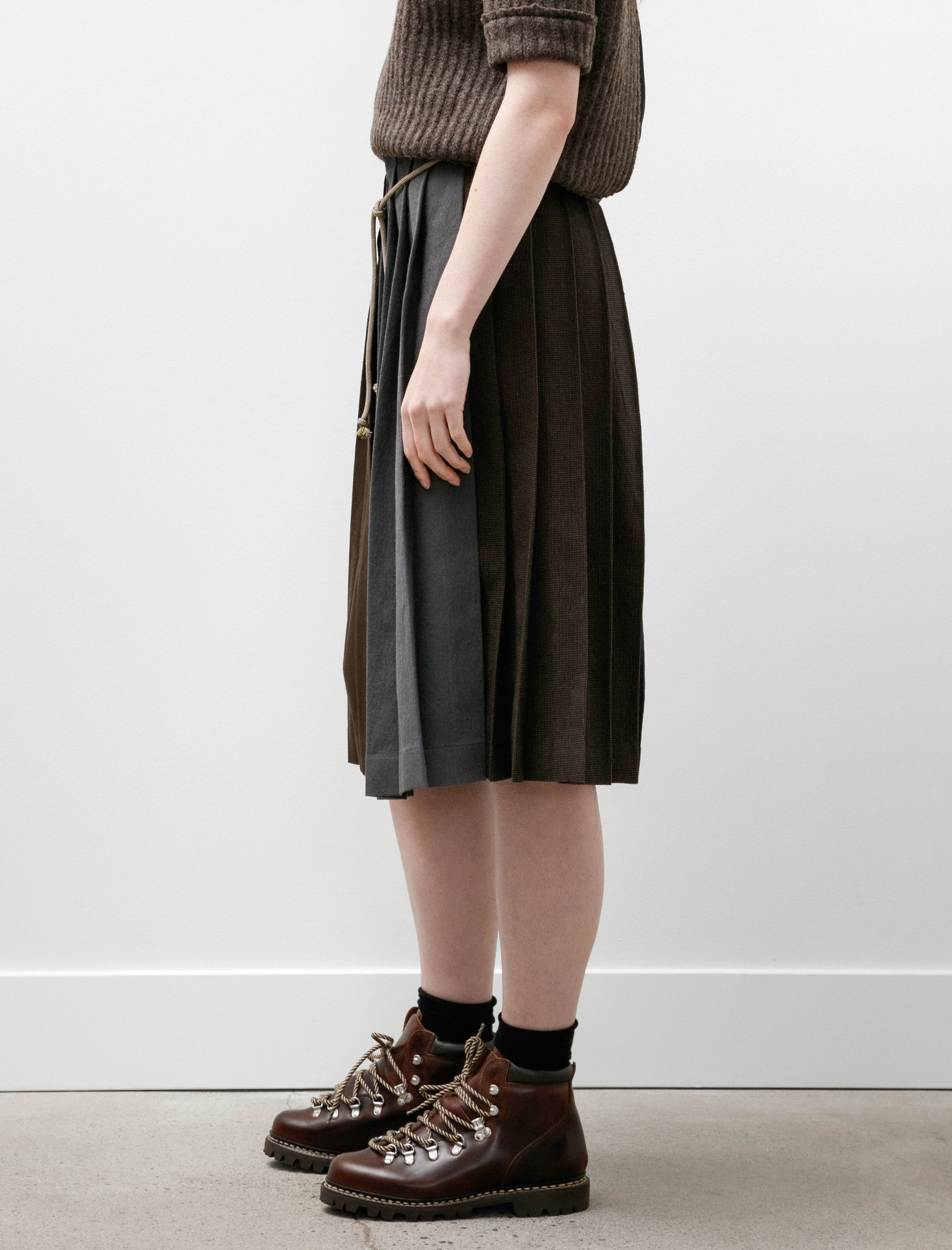 Hache Kilt Skirt Navy and Orange