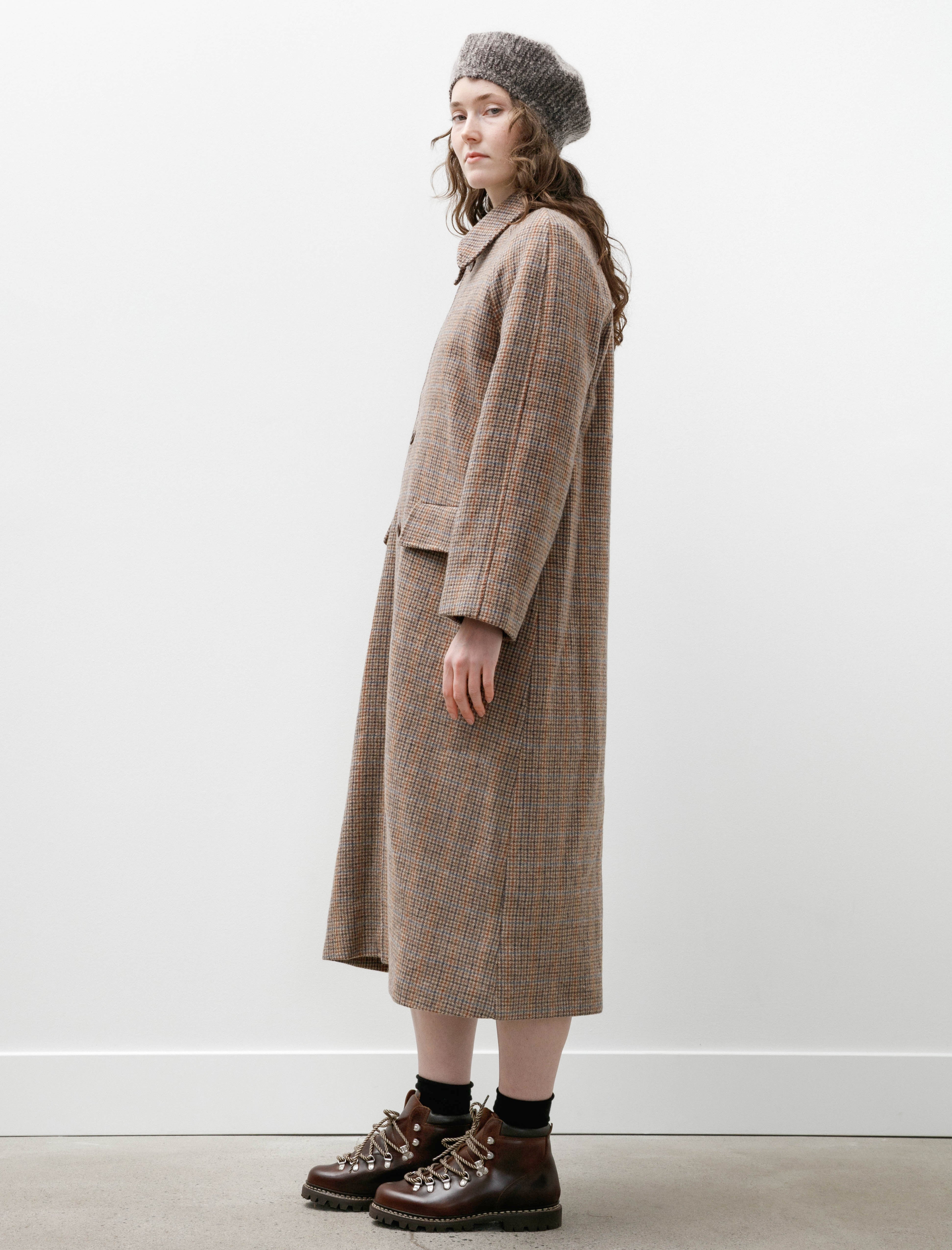 Hache Raglan Coat Multicolour Plaid