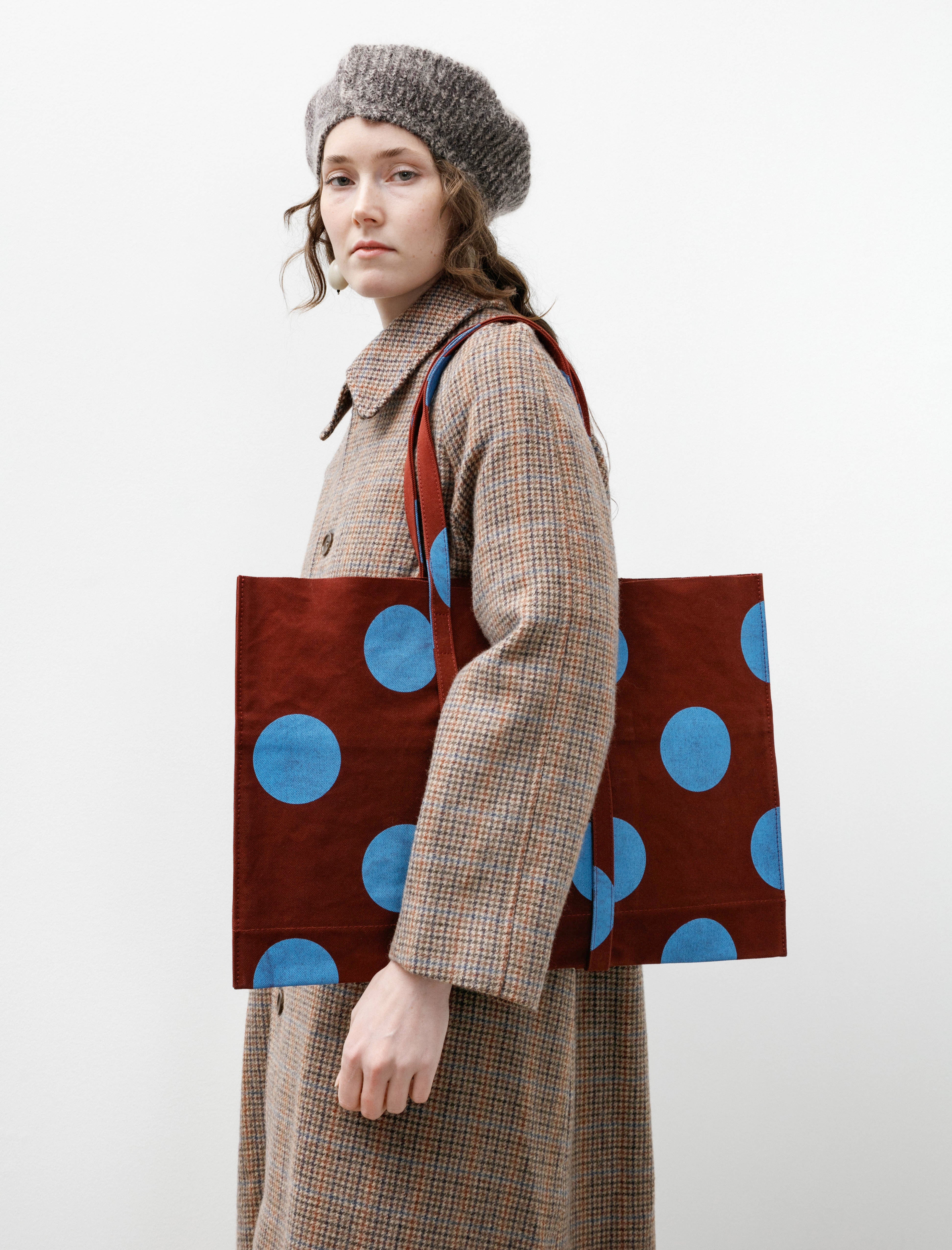 Amiacalva Washed Canvas Dot Tote Sky Blue Medium