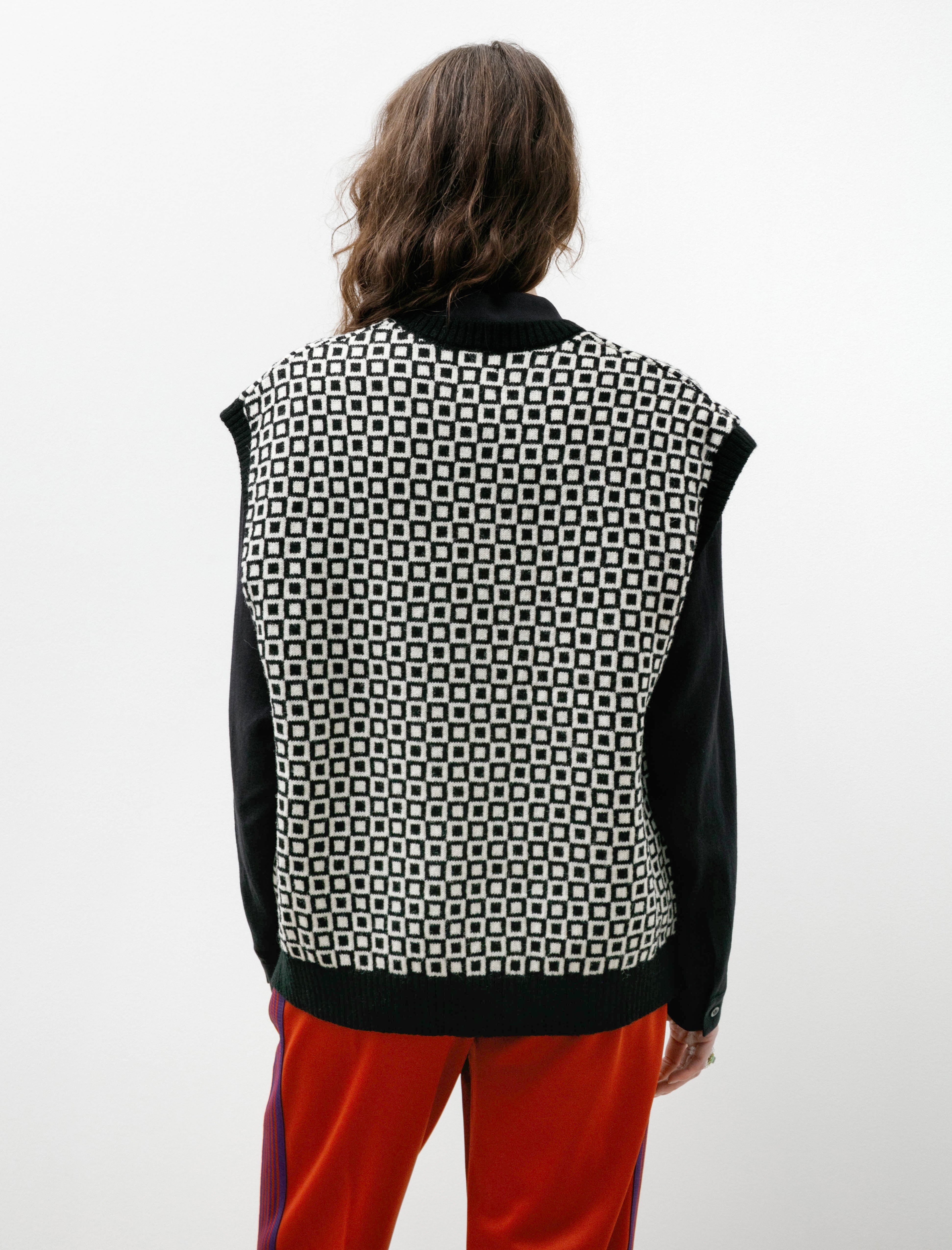 Needles Shetland Knit Vest Plaid Black