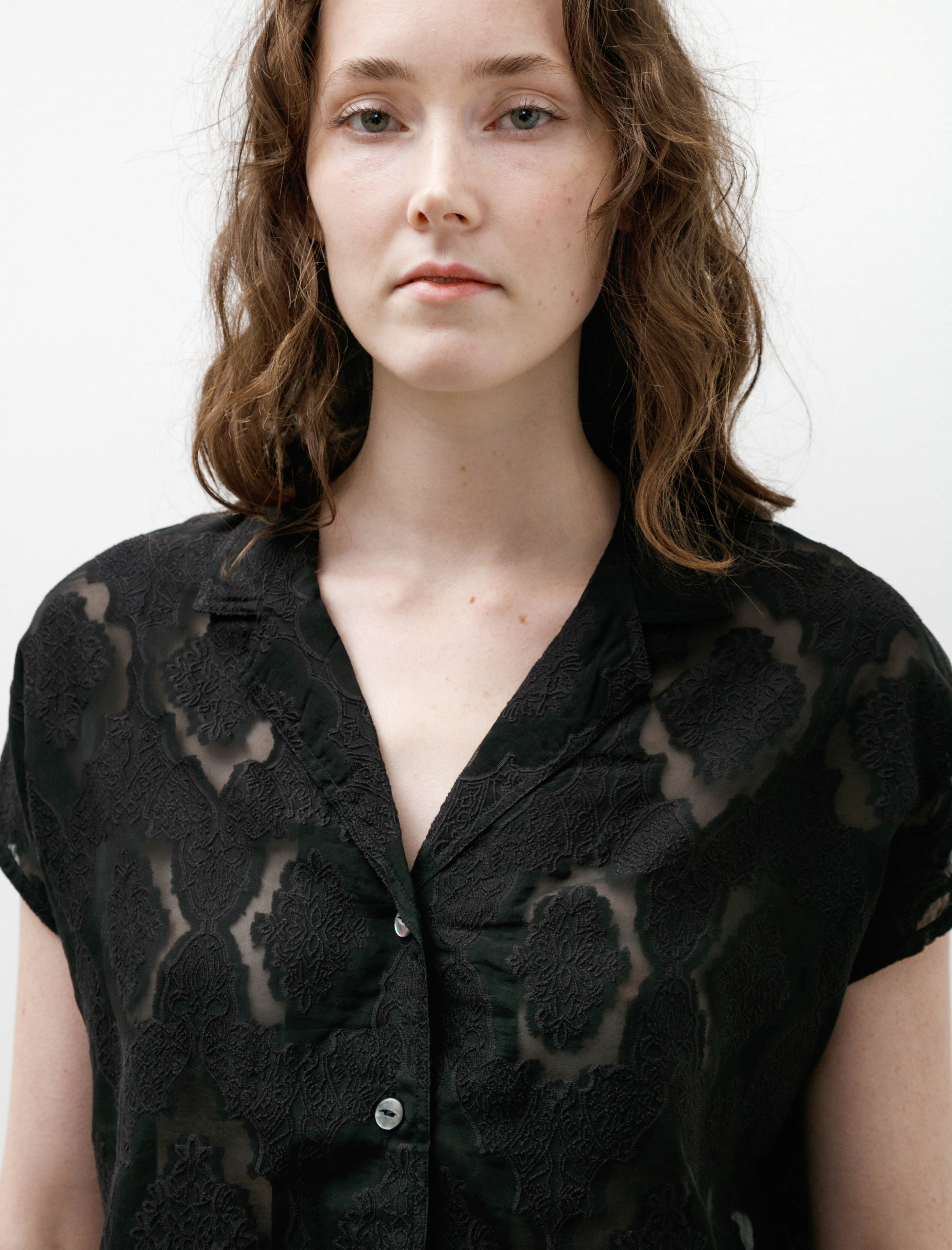 Needles French Sleeve Blouse Victorian Sheer Purple