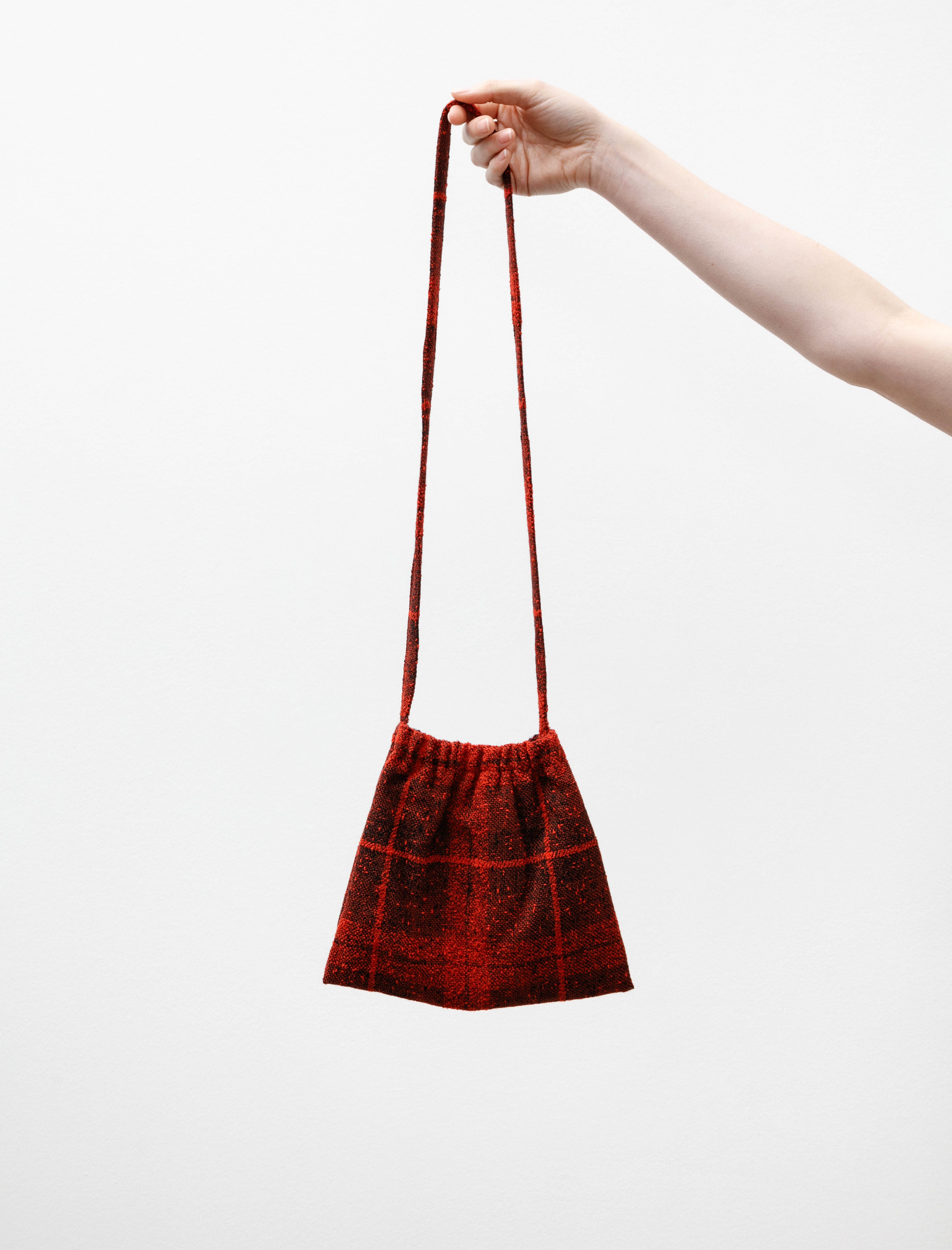 Needles Elastic Pochette Wool Tweed Plaid Red