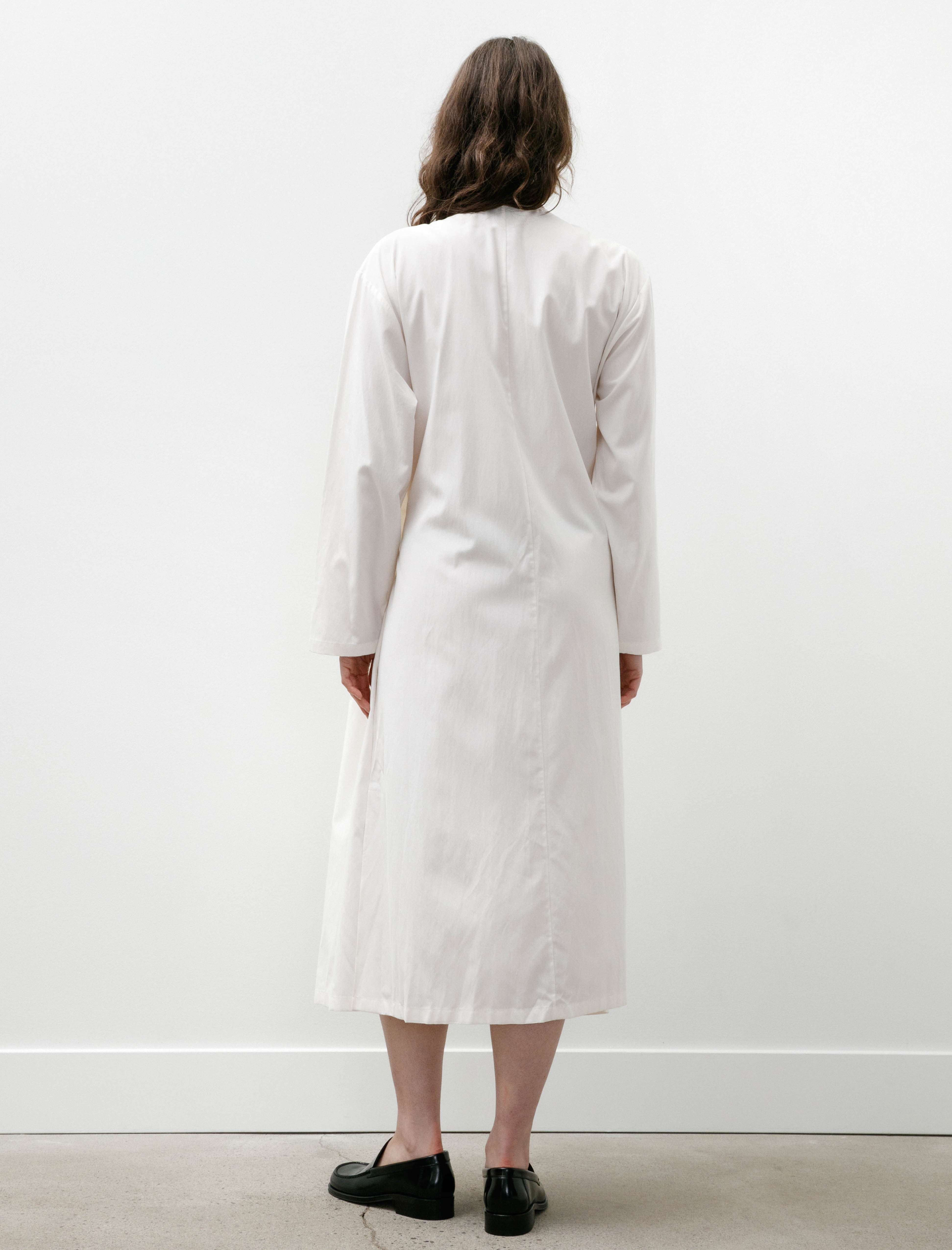 Sera Draped Long Dress With Oya Embroidery Off White/Brown Beads