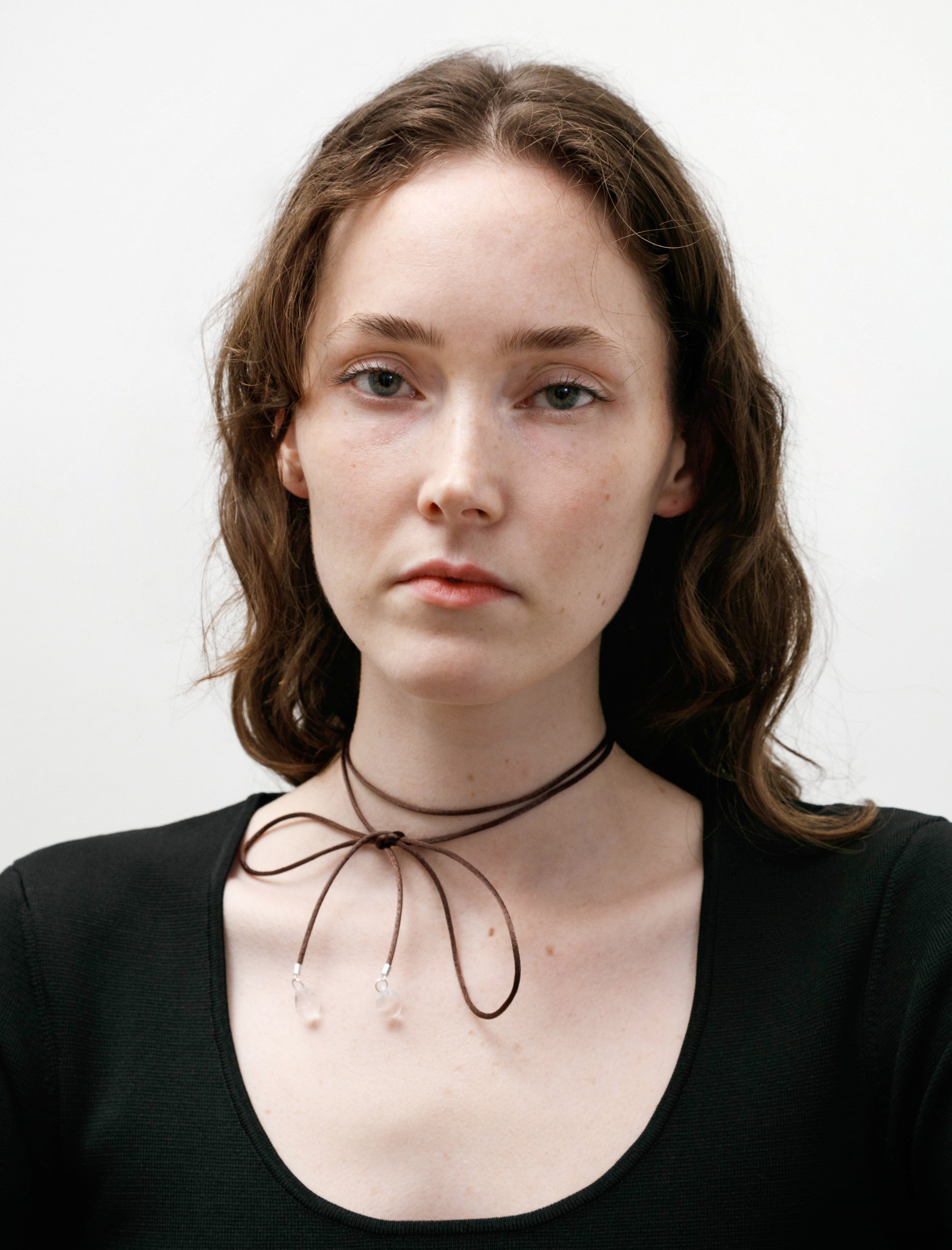 Sisi Joia Long Tactac Necklace Brown/Clear