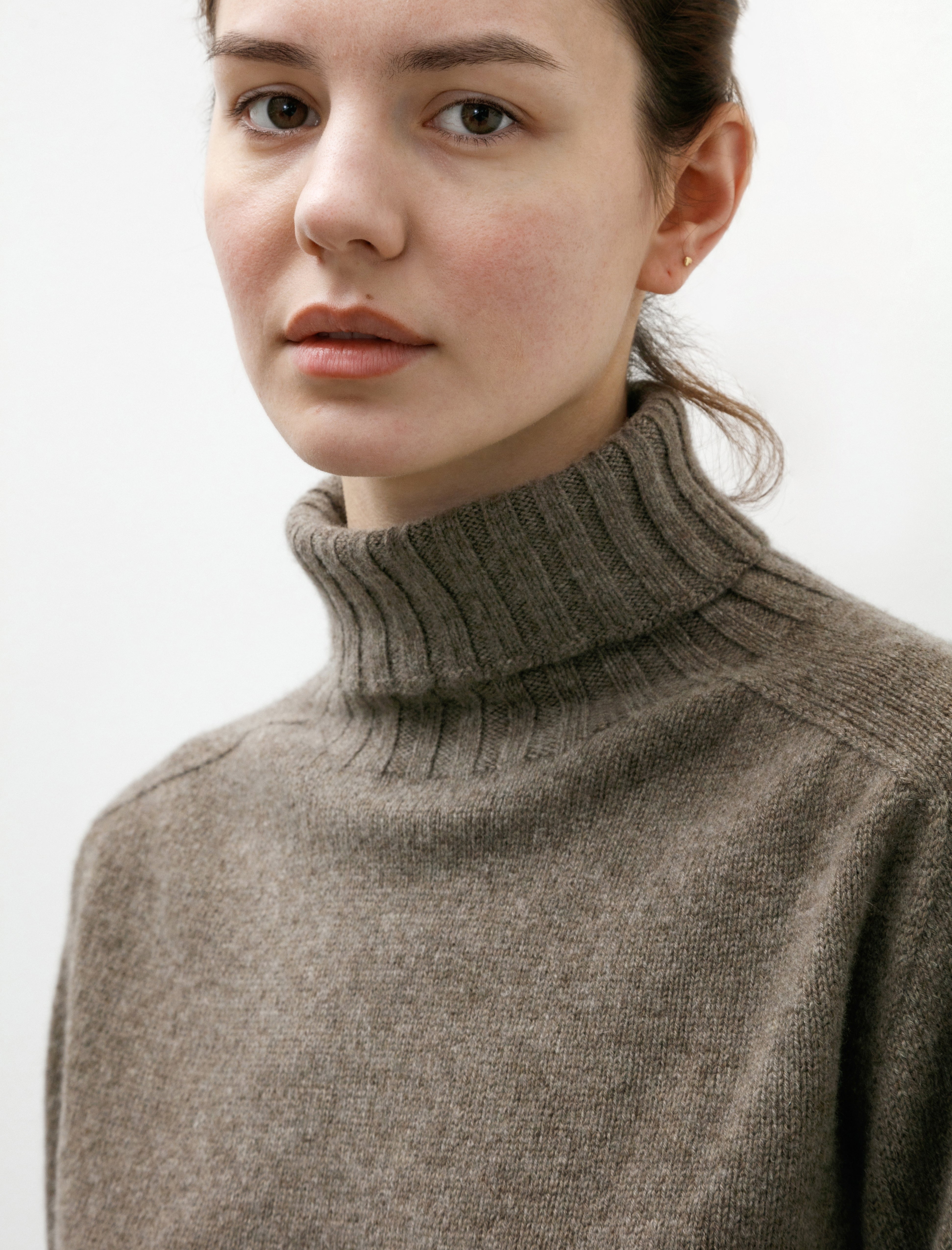 Margaret Howell Wide Roll Neck Cashmere Natural Melange