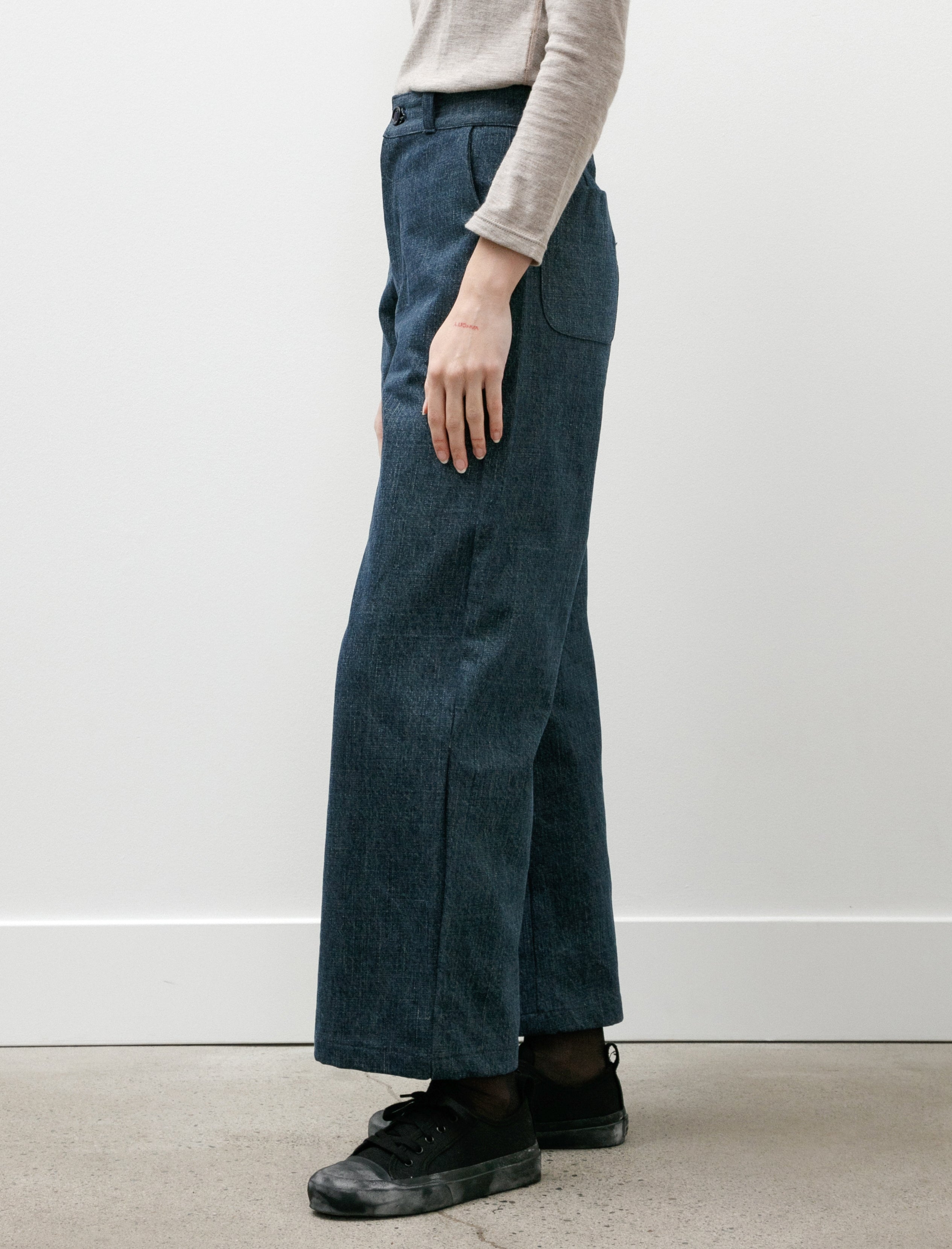 MAN-TLE W-R19 Pants-4 High Wide Pants Fade Denim