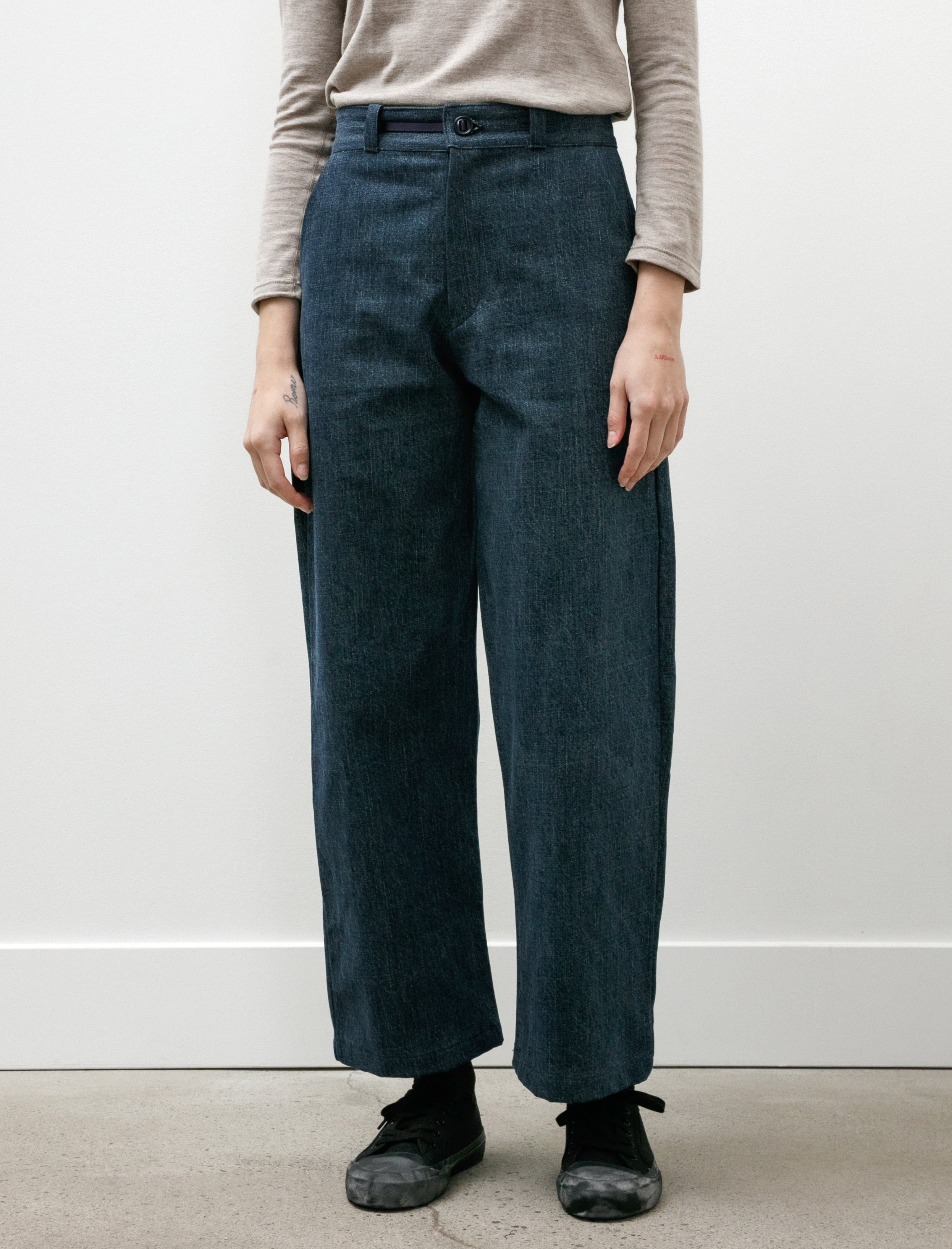MAN-TLE W-R19 Pants-4 High Wide Pants Fade Denim
