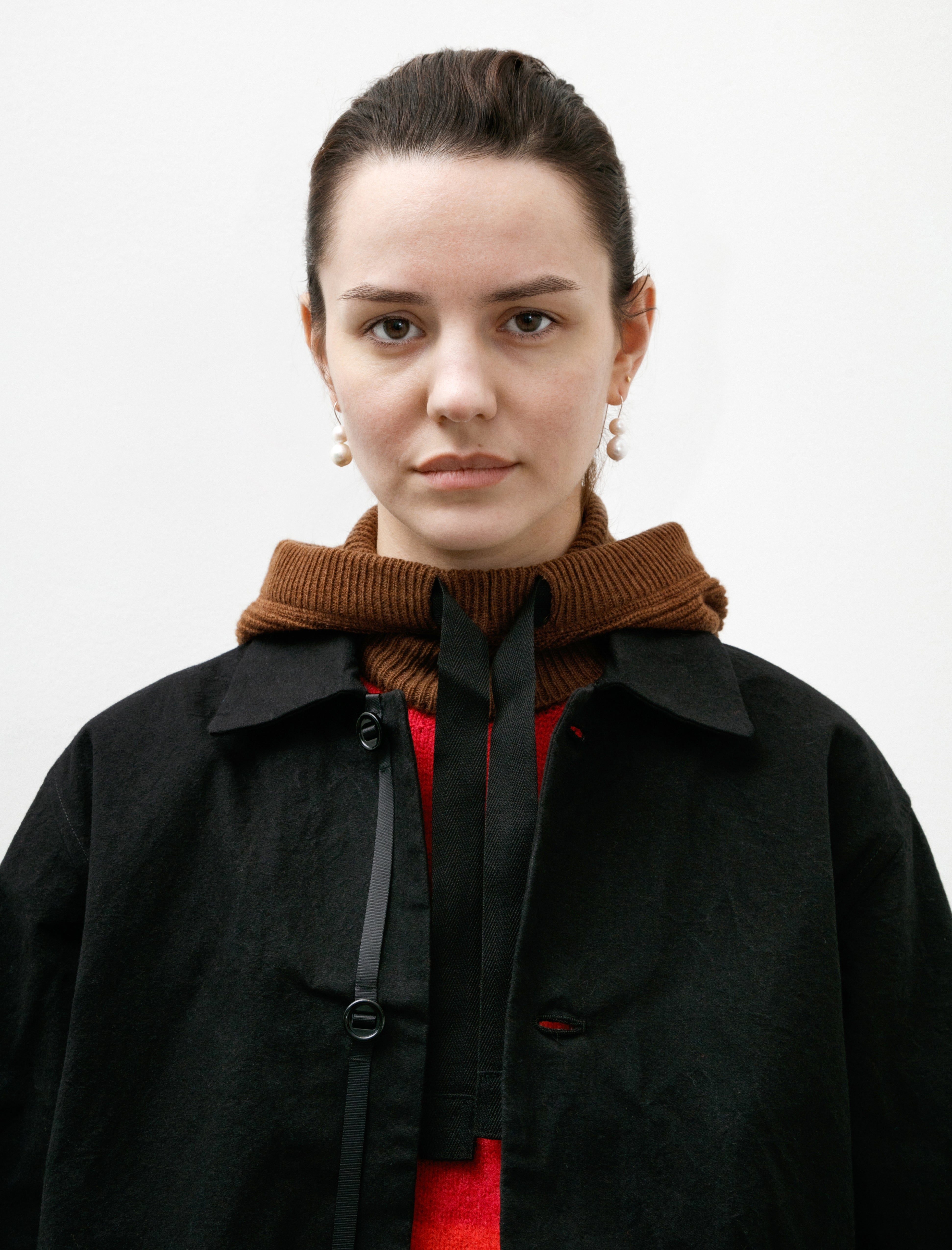 MHL Knitted Hood Lambswool Conker