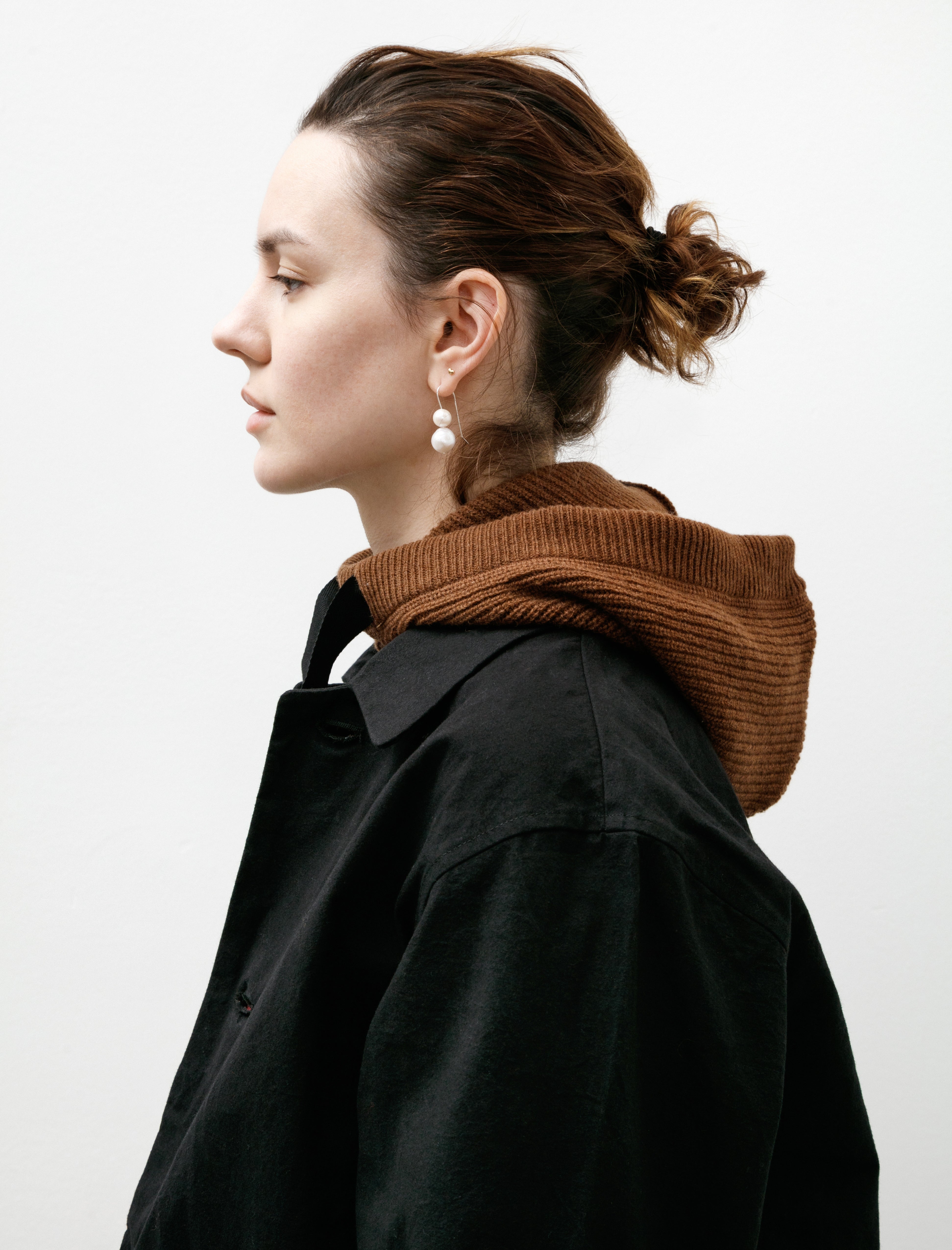 MHL Knitted Hood Lambswool Conker