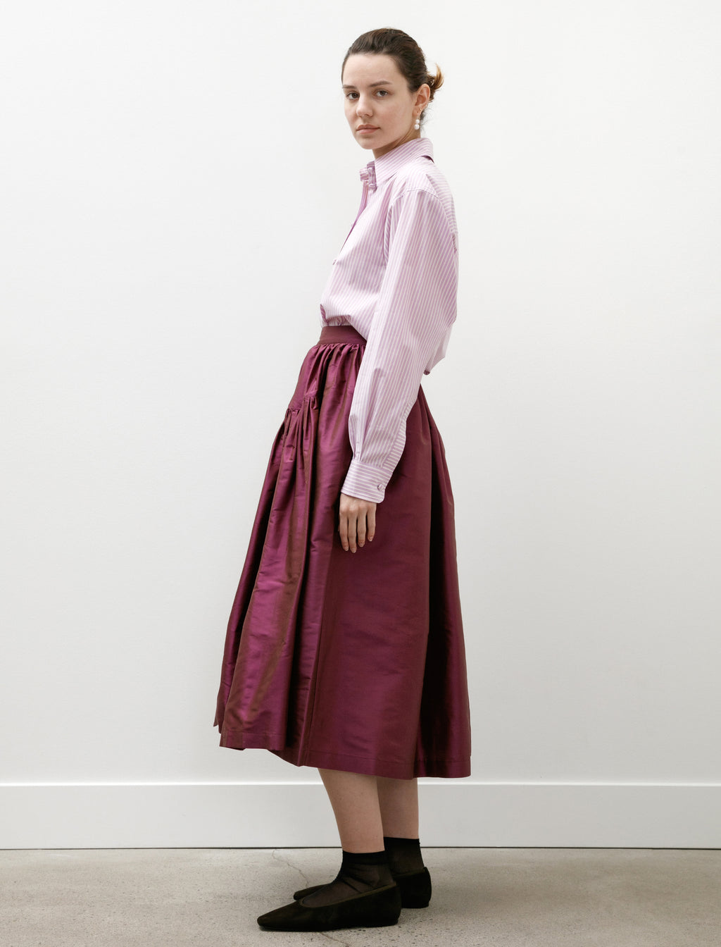 Cawley Silk Dupion Panel Skirt Plum – Neighbour