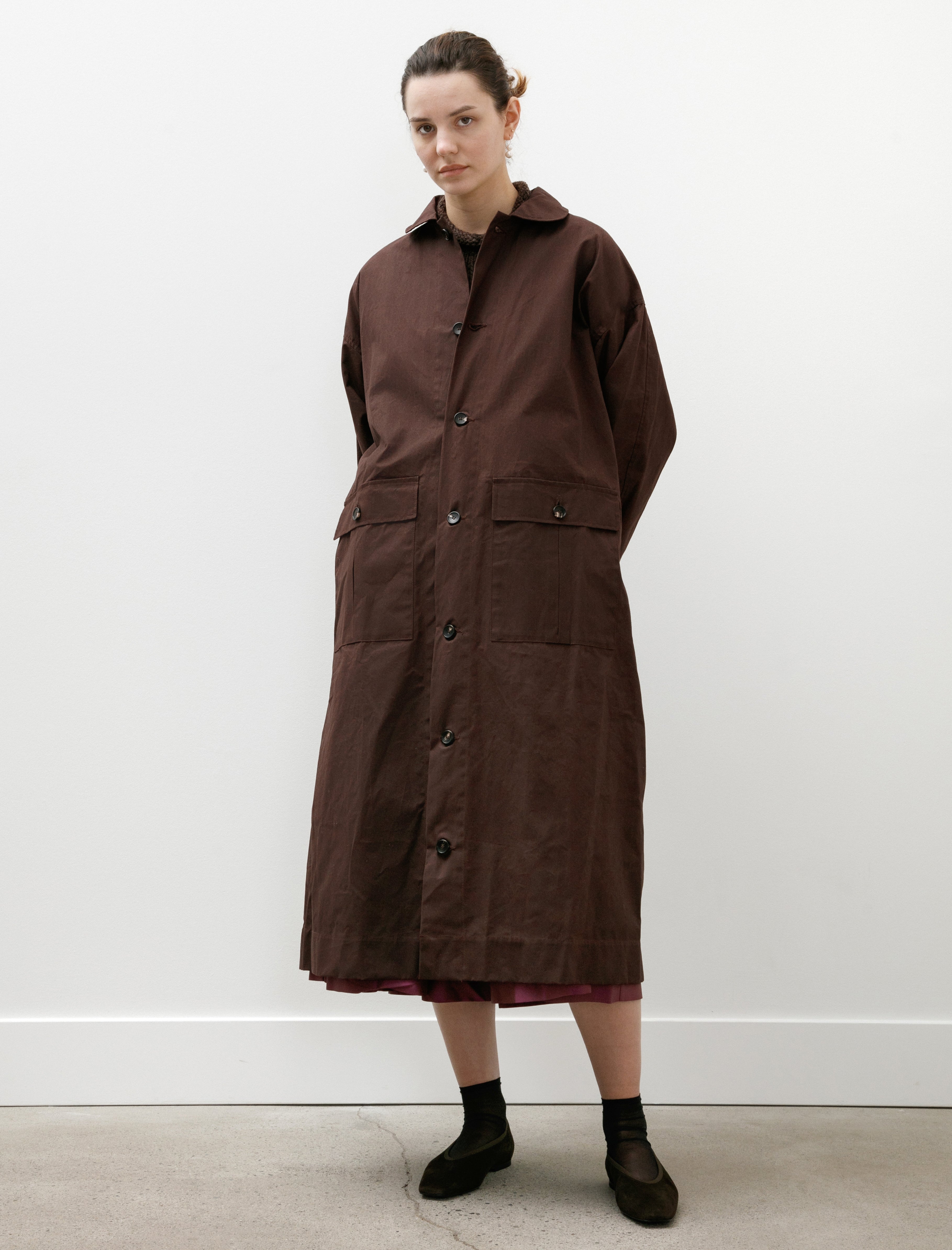 Cawley British Dry Oilskin Arlo Mac Mulberry