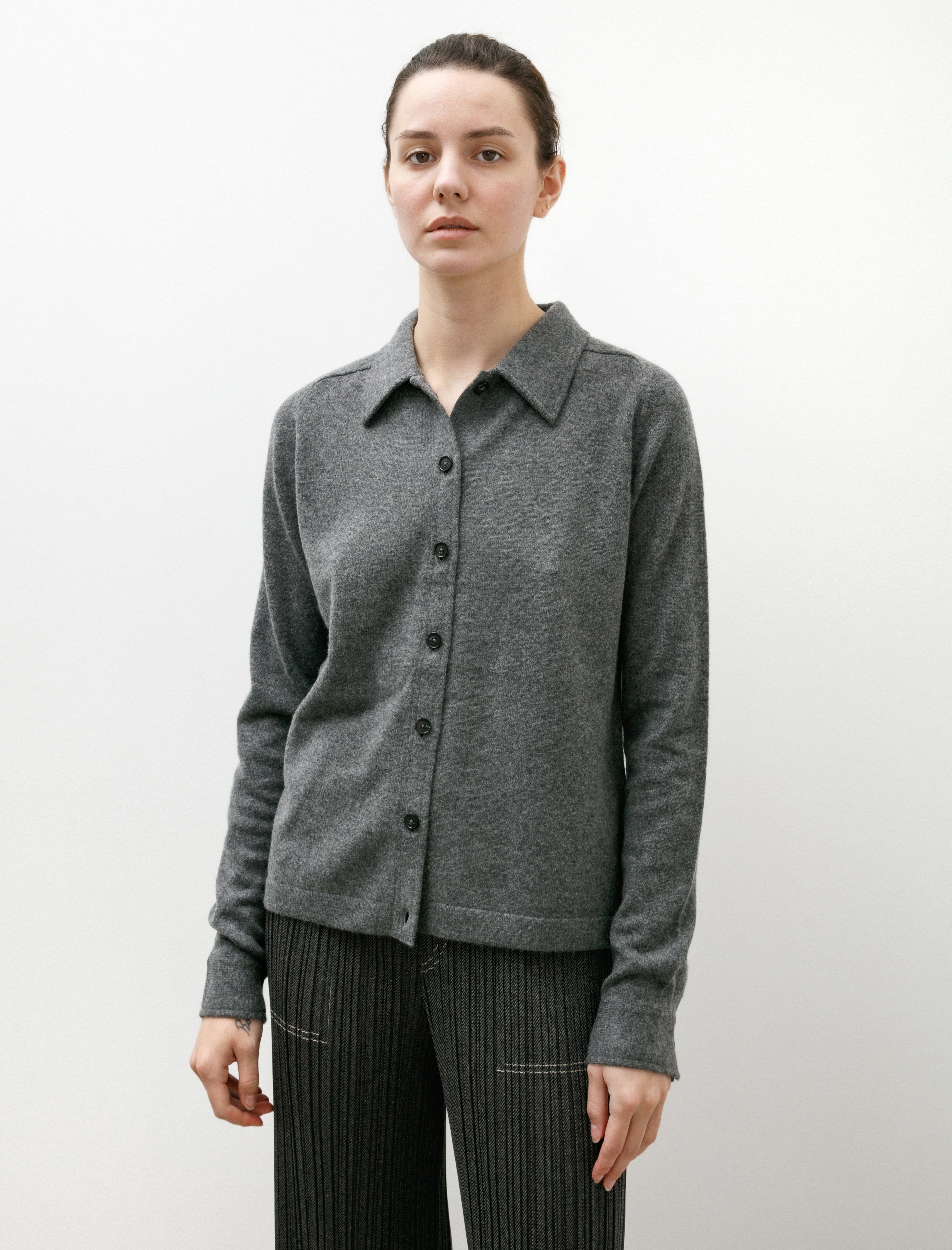 Totême Raglan-Sleeve Cashmere Cardigan Dark Grey