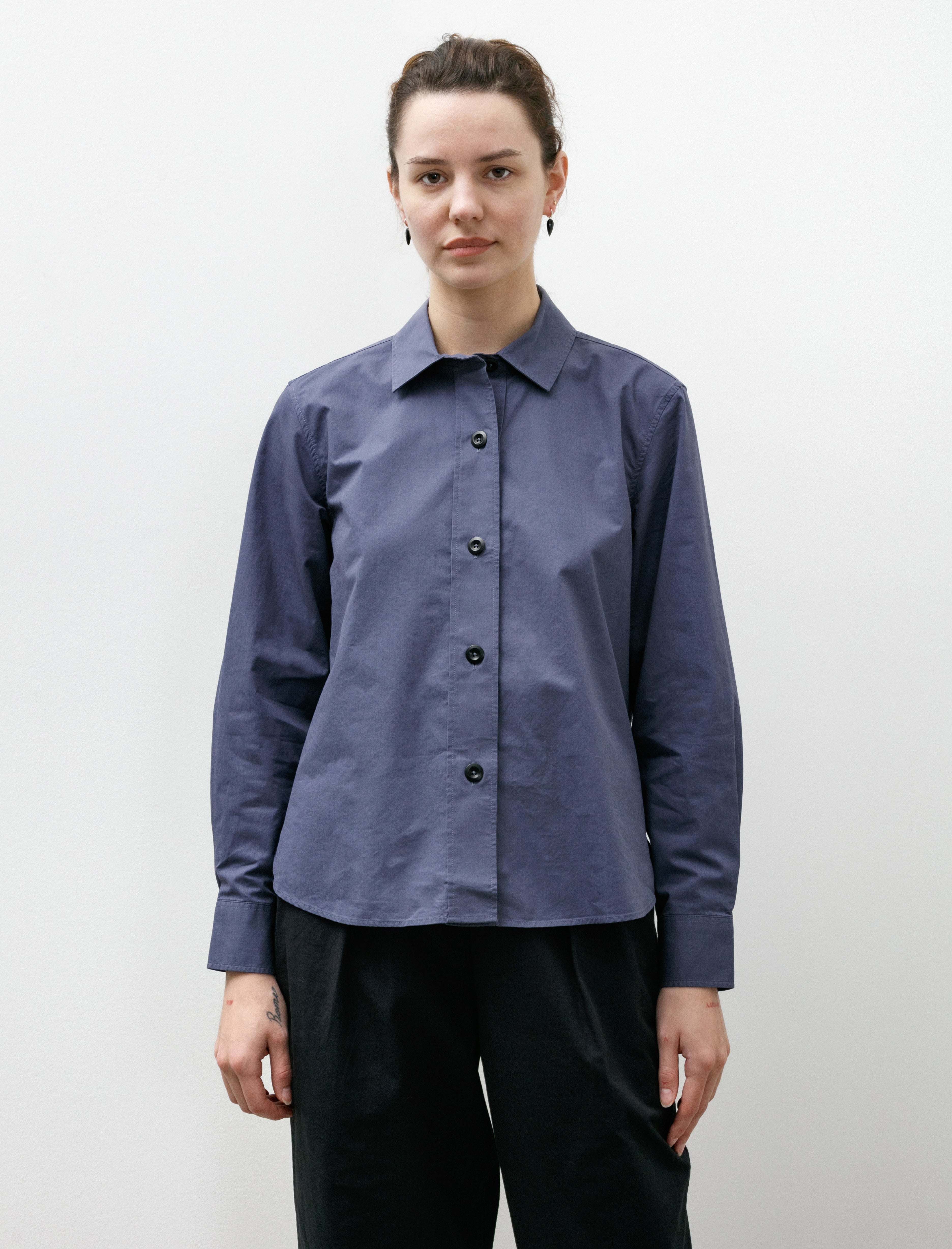 Margaret Howell MHL Simple Shirt Lightweight Brushed Indigo