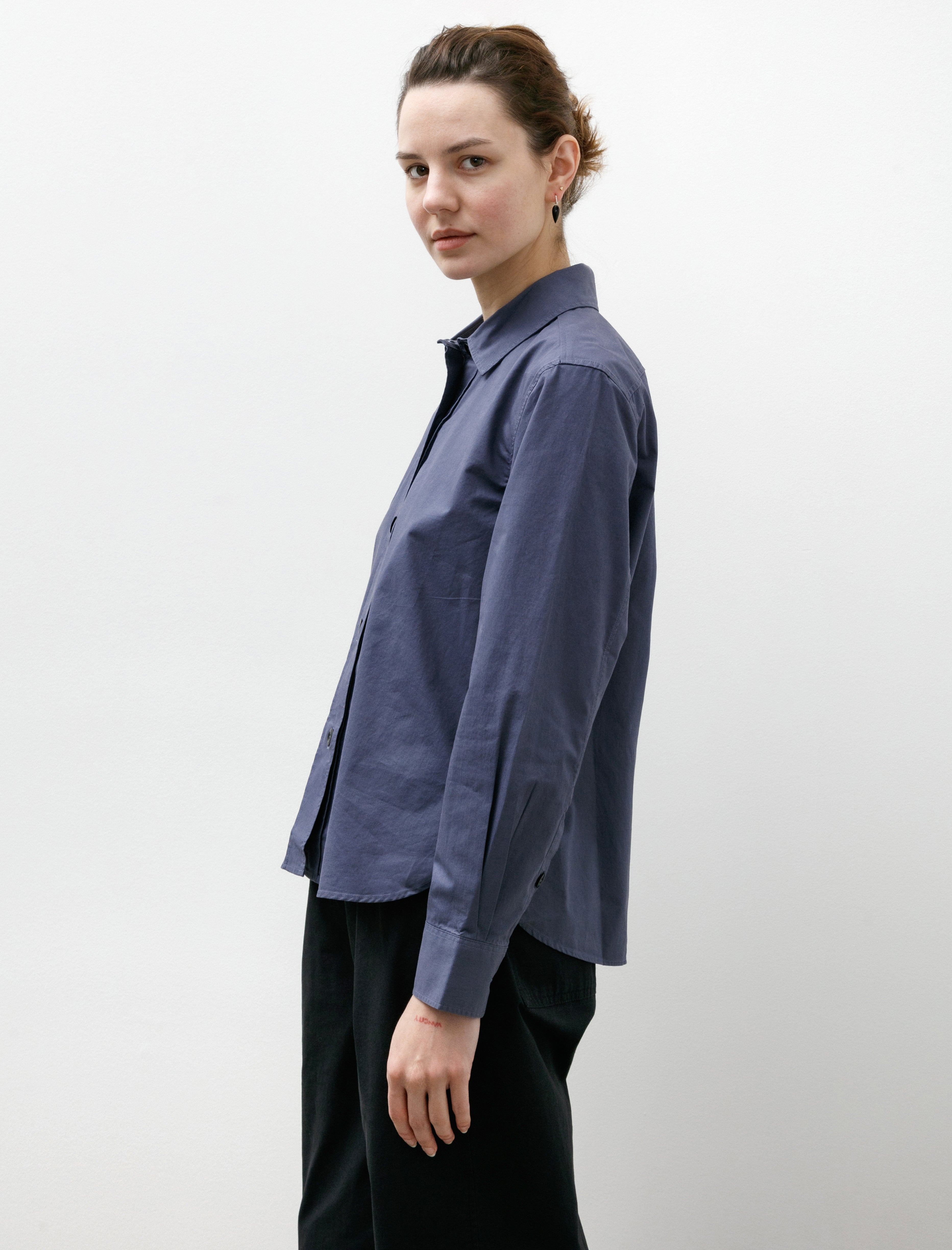 Margaret Howell MHL Simple Shirt Lightweight Brushed Indigo
