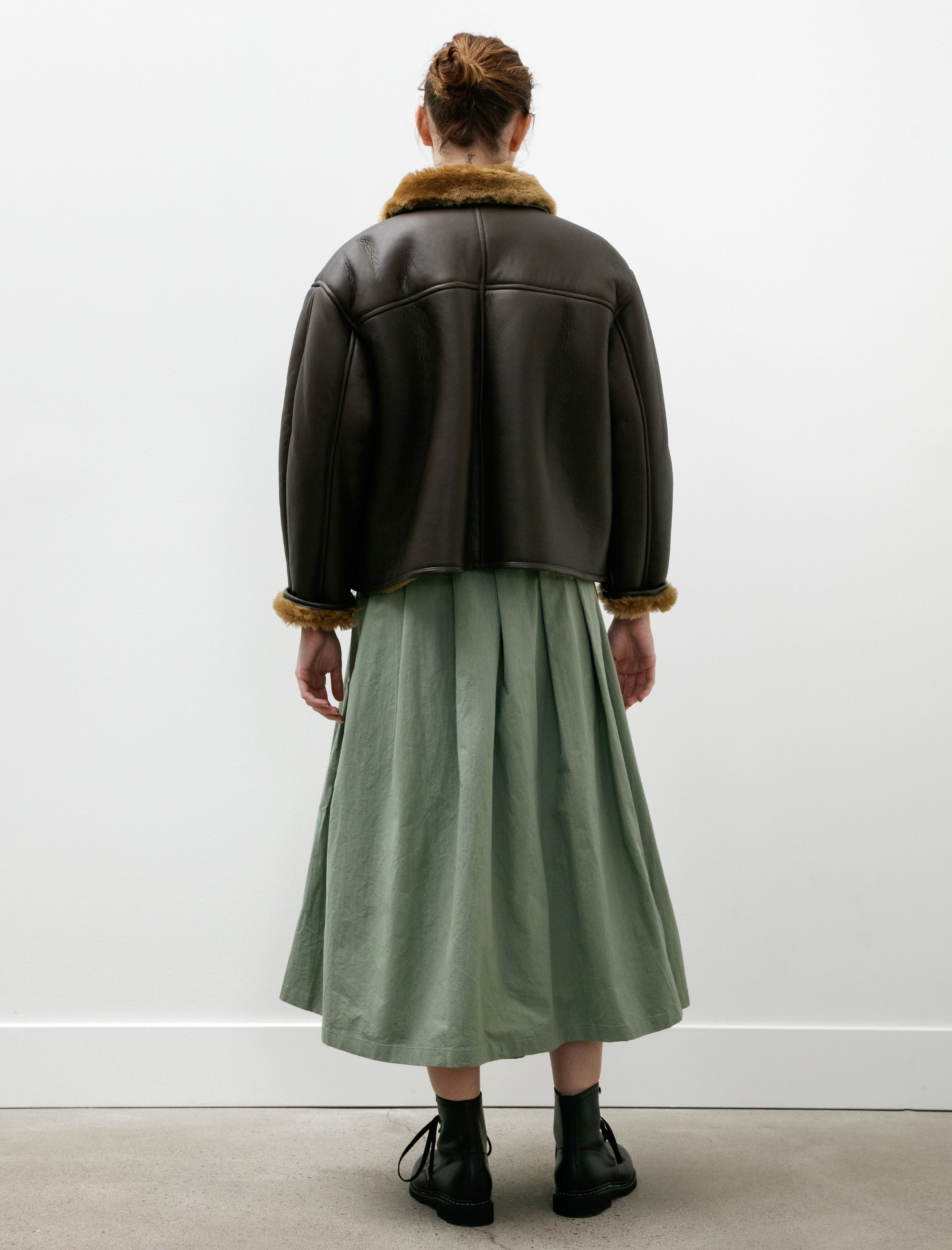 Cawley Leather Back Straight Hair Flying Jacket Ginger/Brown