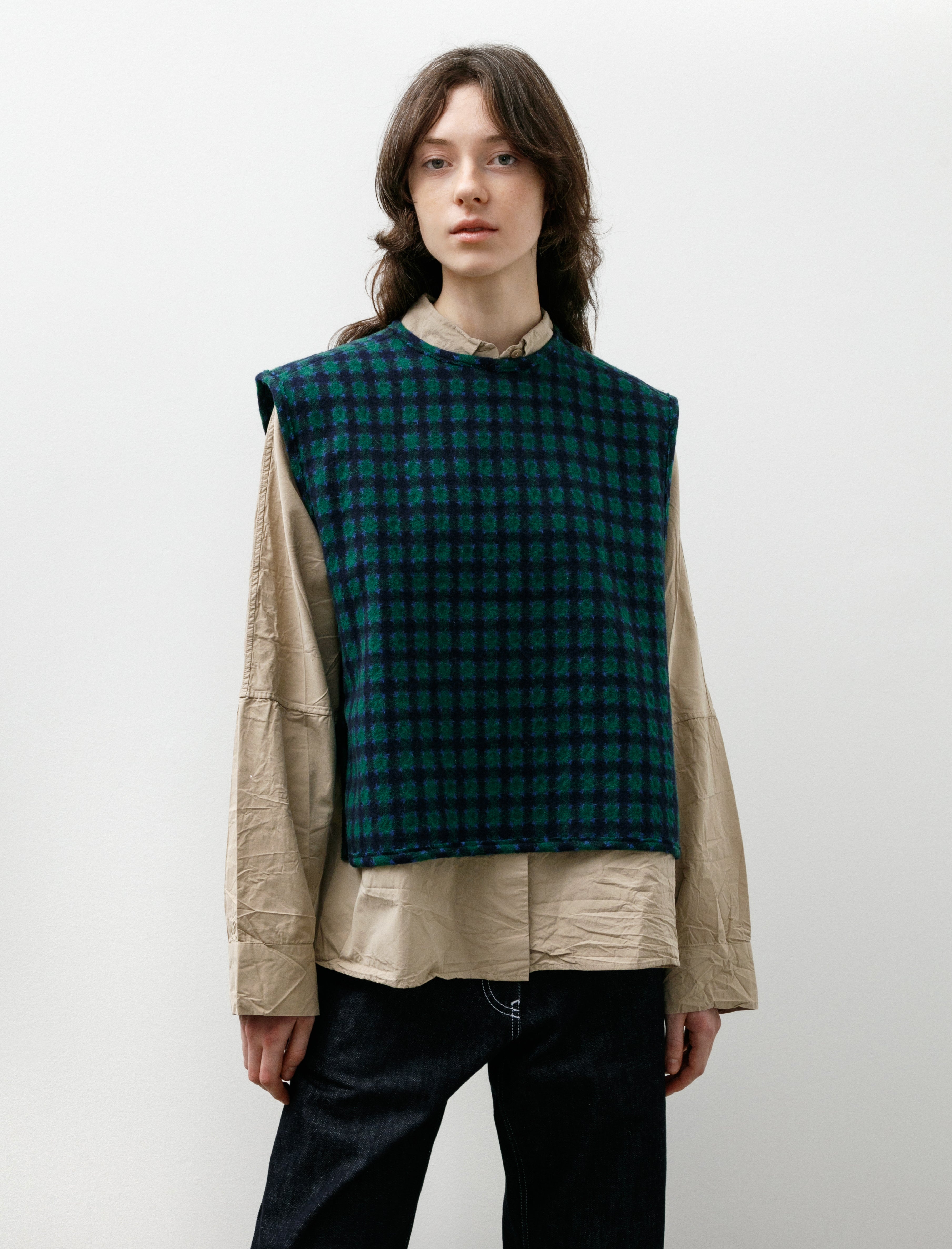 Eleph Strik Vest Navy Plaid