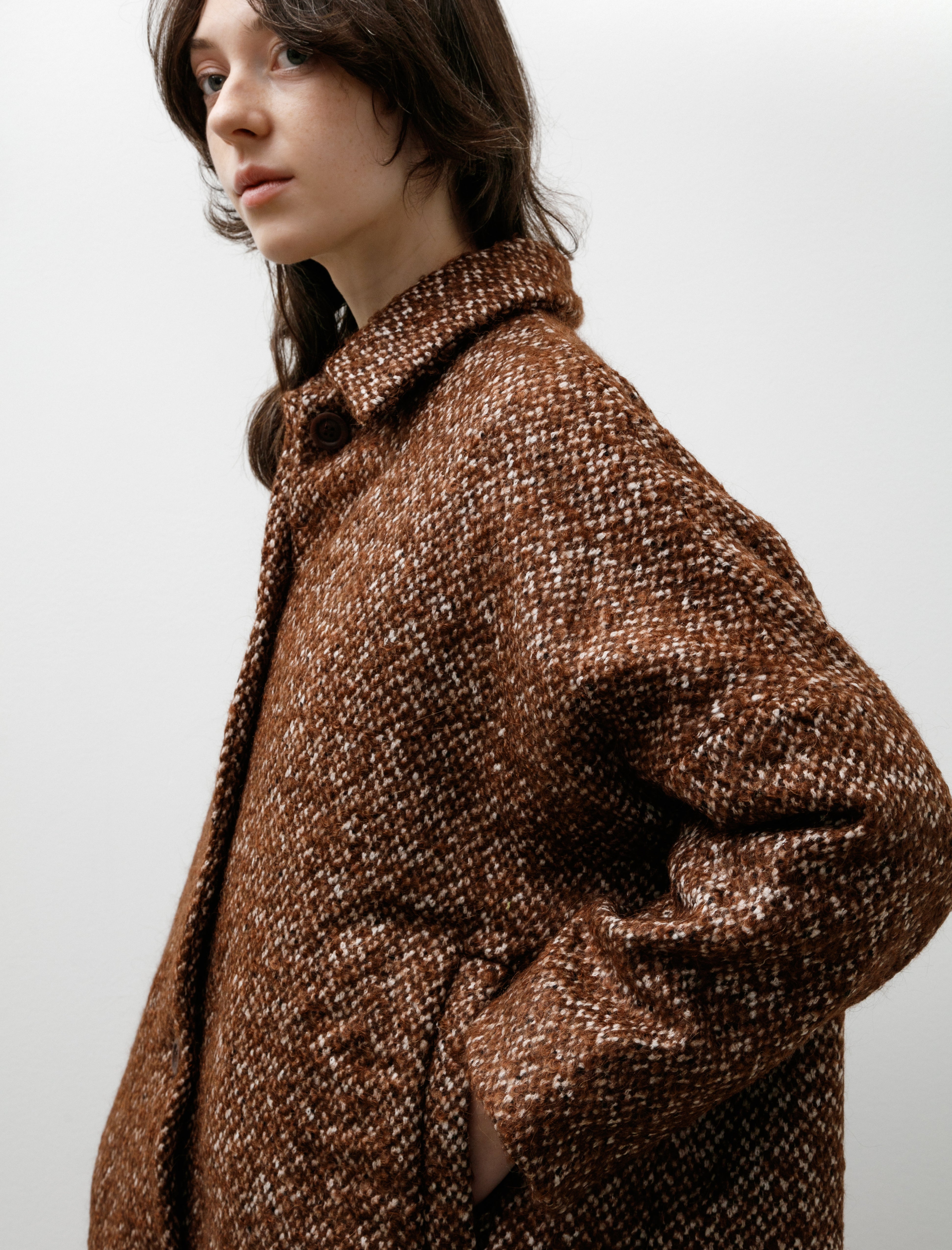 Casey Casey Big Blobby Coat Tweed Brown